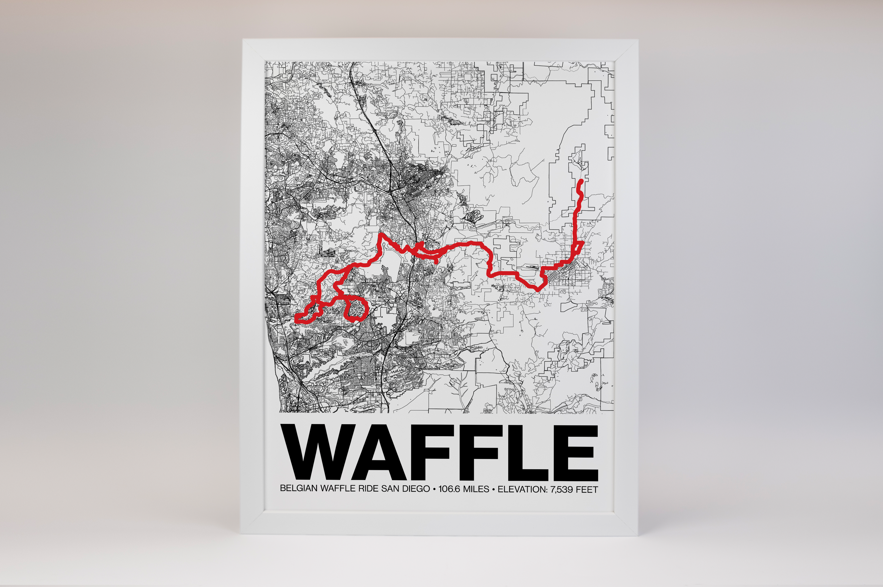 Belgian Waffle Ride San Diego Waffle Poster - Grid Style
