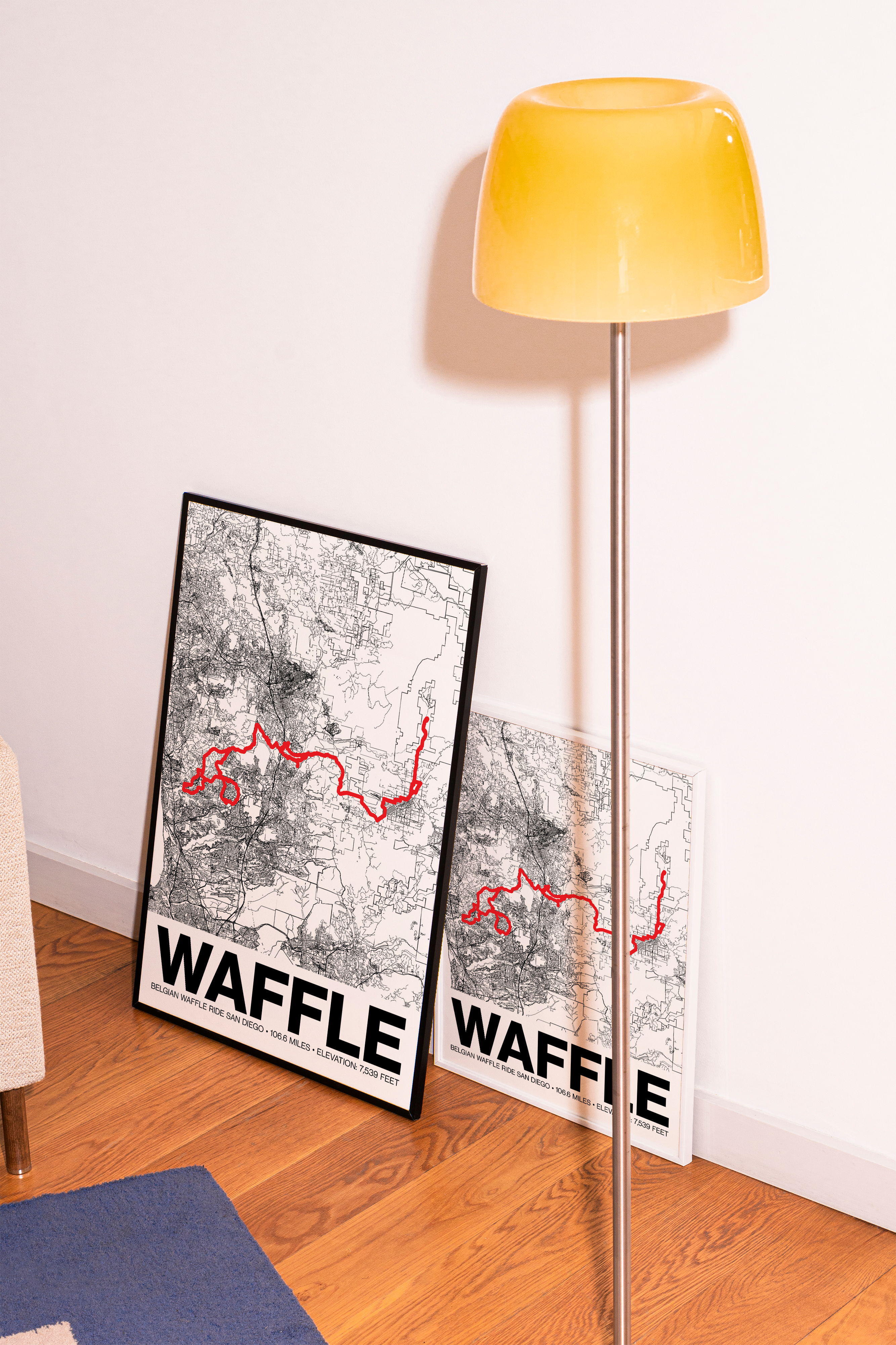 Belgian Waffle Ride San Diego Waffle Poster - Grid Style