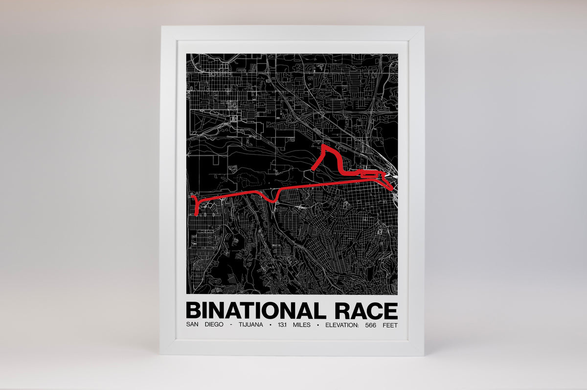 Binational Race Half Marathon Poster - Grid Style