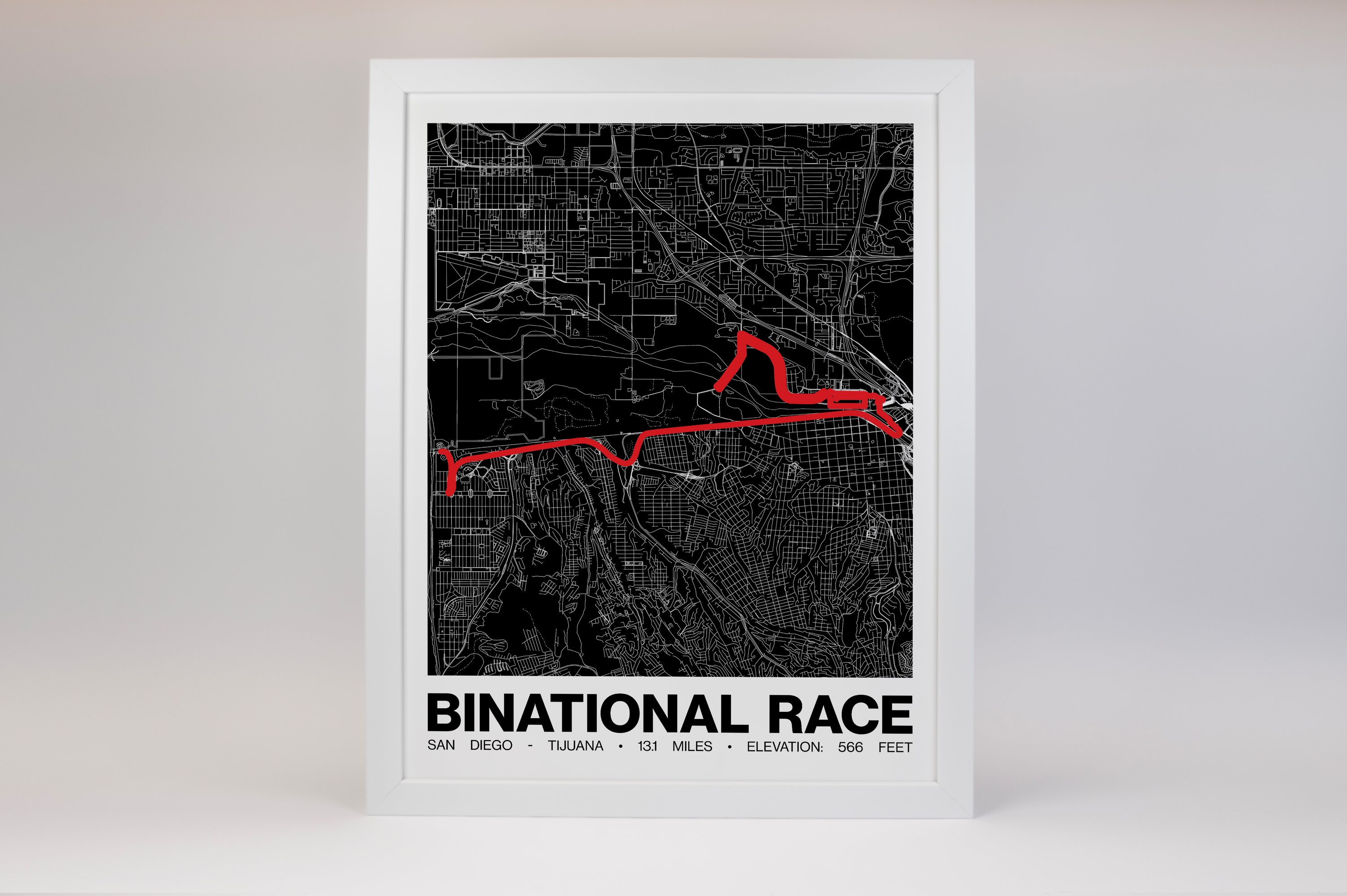 Binational Race Half Marathon Poster - Grid Style