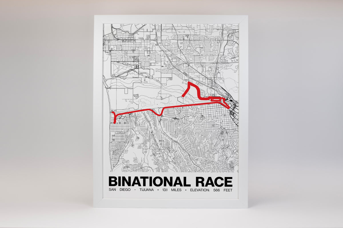 Binational Race Half Marathon Poster - Grid Style