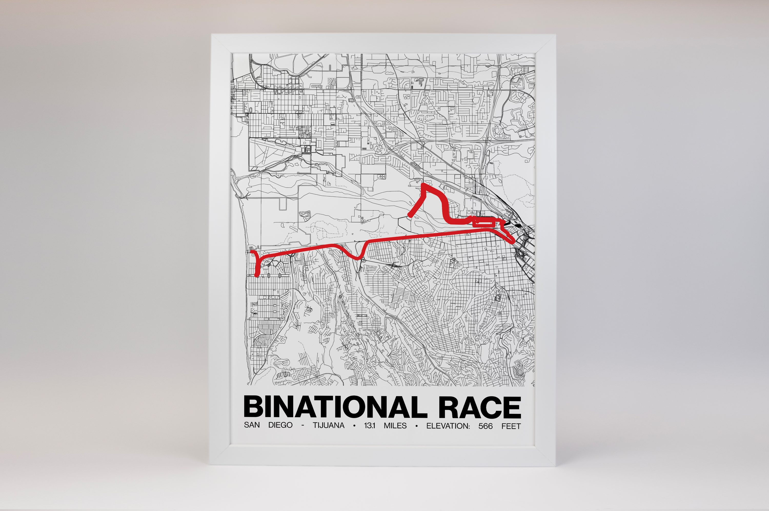 Binational Race Half Marathon Poster - Grid Style