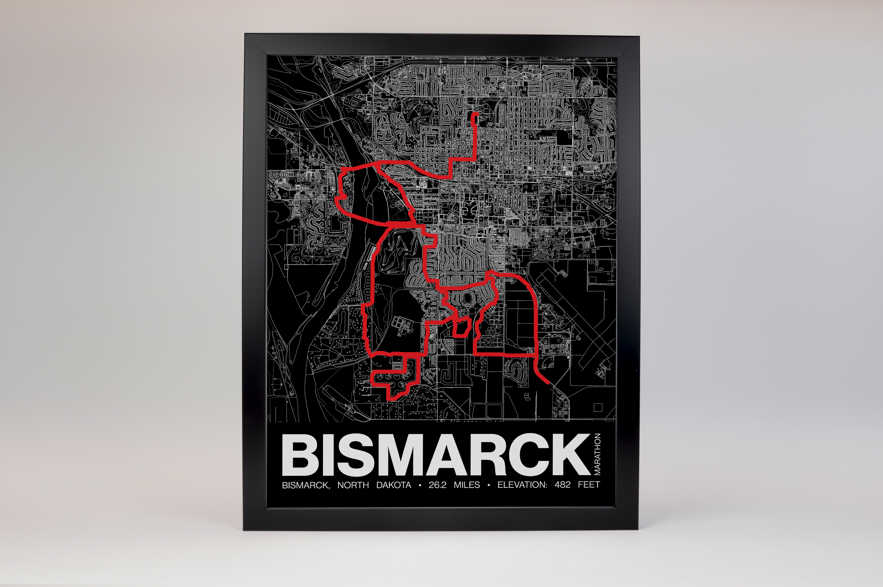 Bismarck Marathon Poster - Grid Style