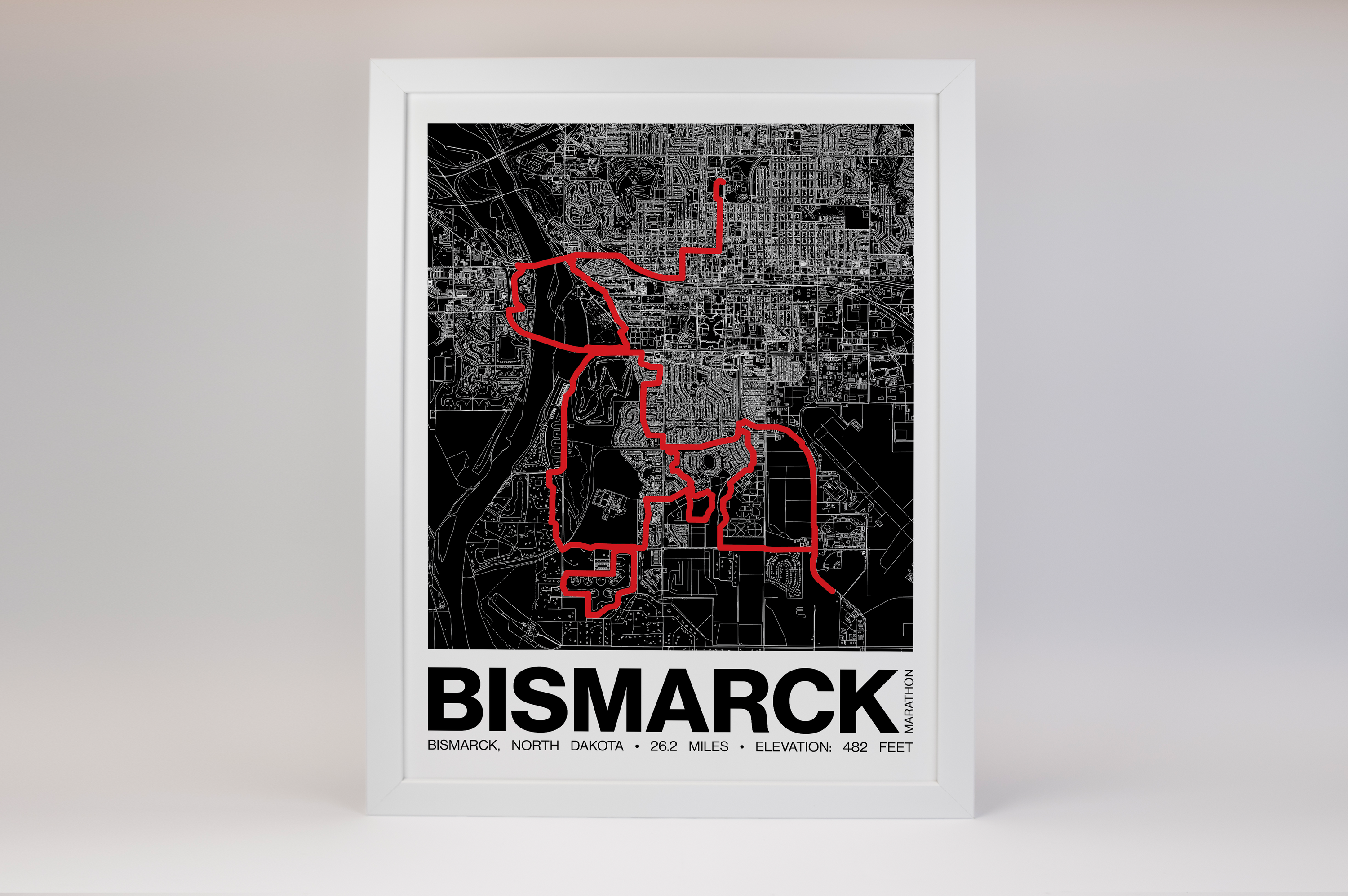 Bismarck Marathon Poster - Grid Style