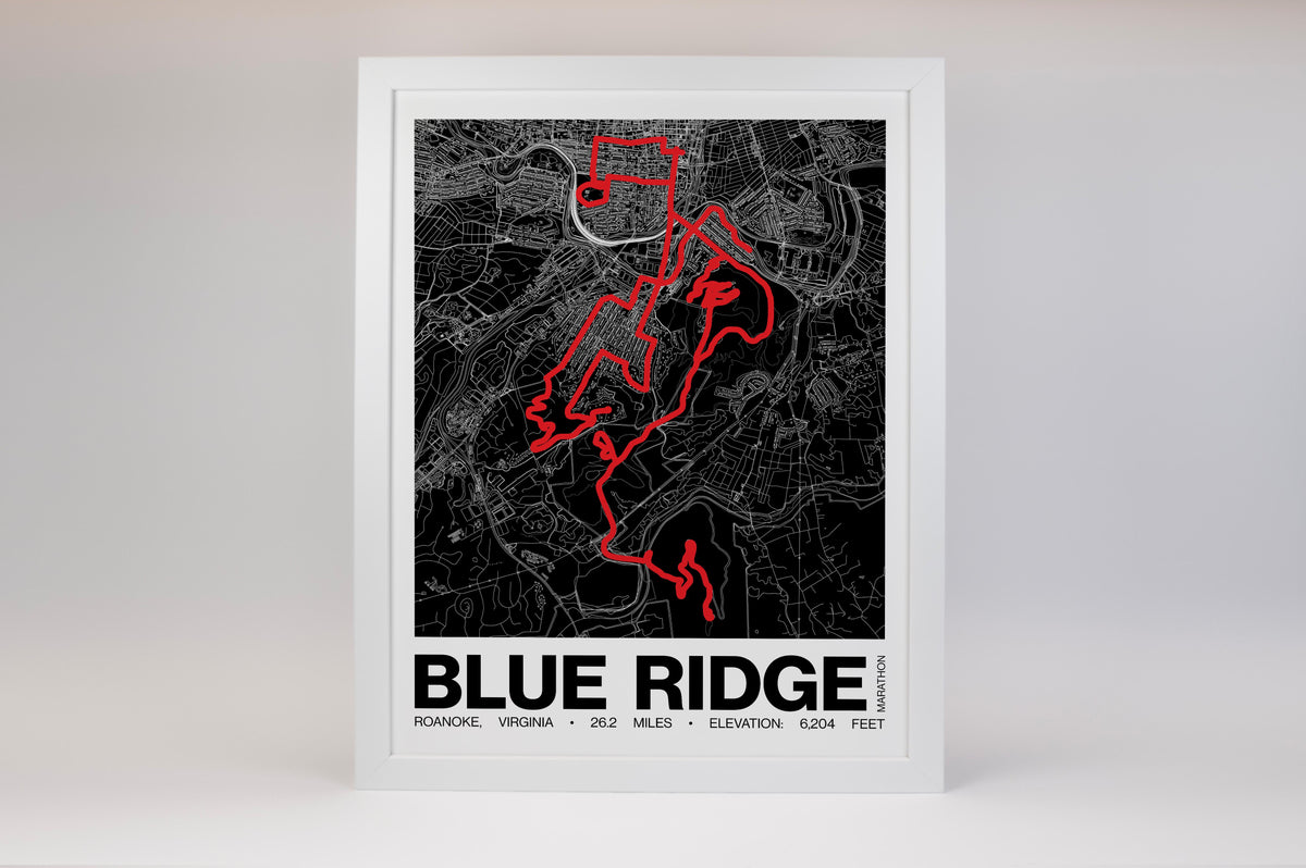 Blue Ridge Marathon Poster - Grid Style