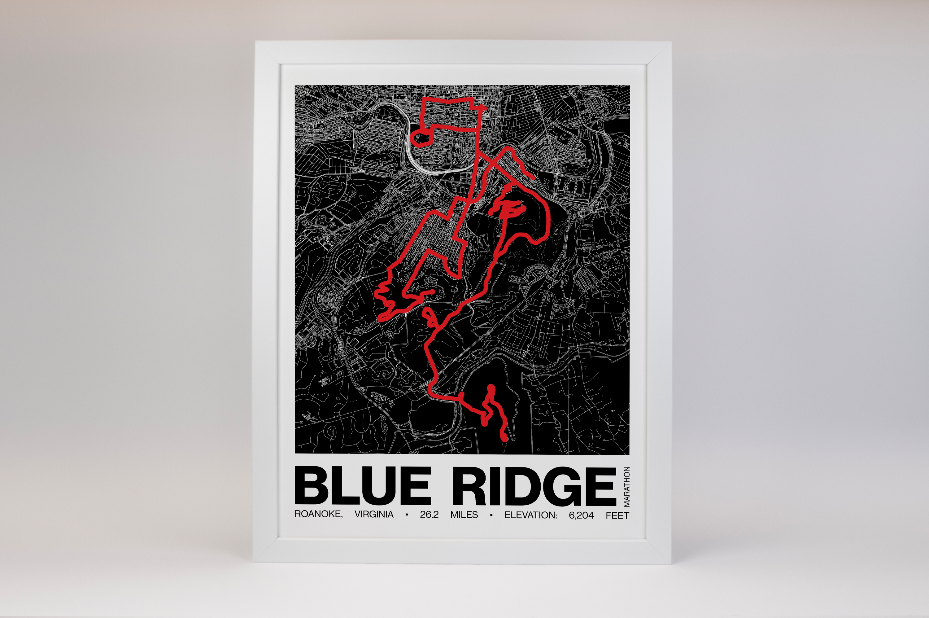 Blue Ridge Marathon Poster - Grid Style
