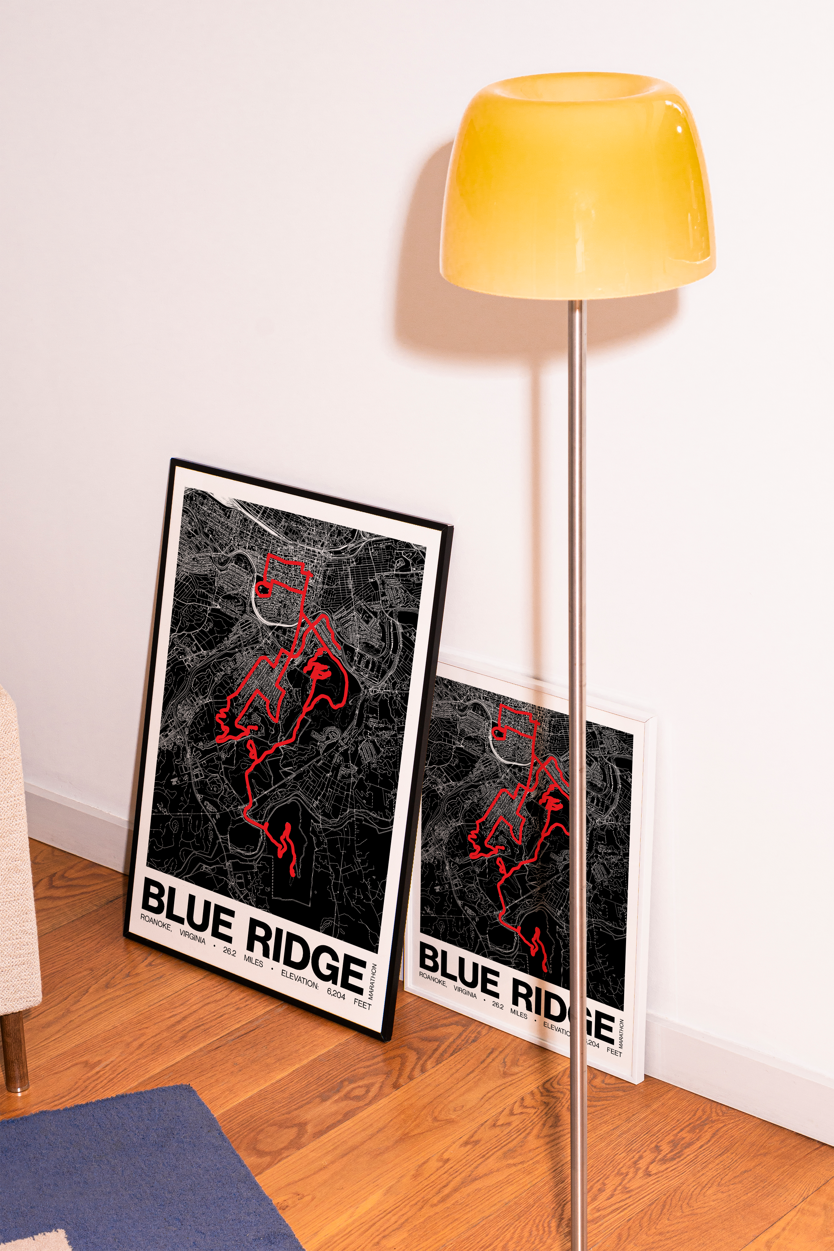 Blue Ridge Marathon Poster - Grid Style