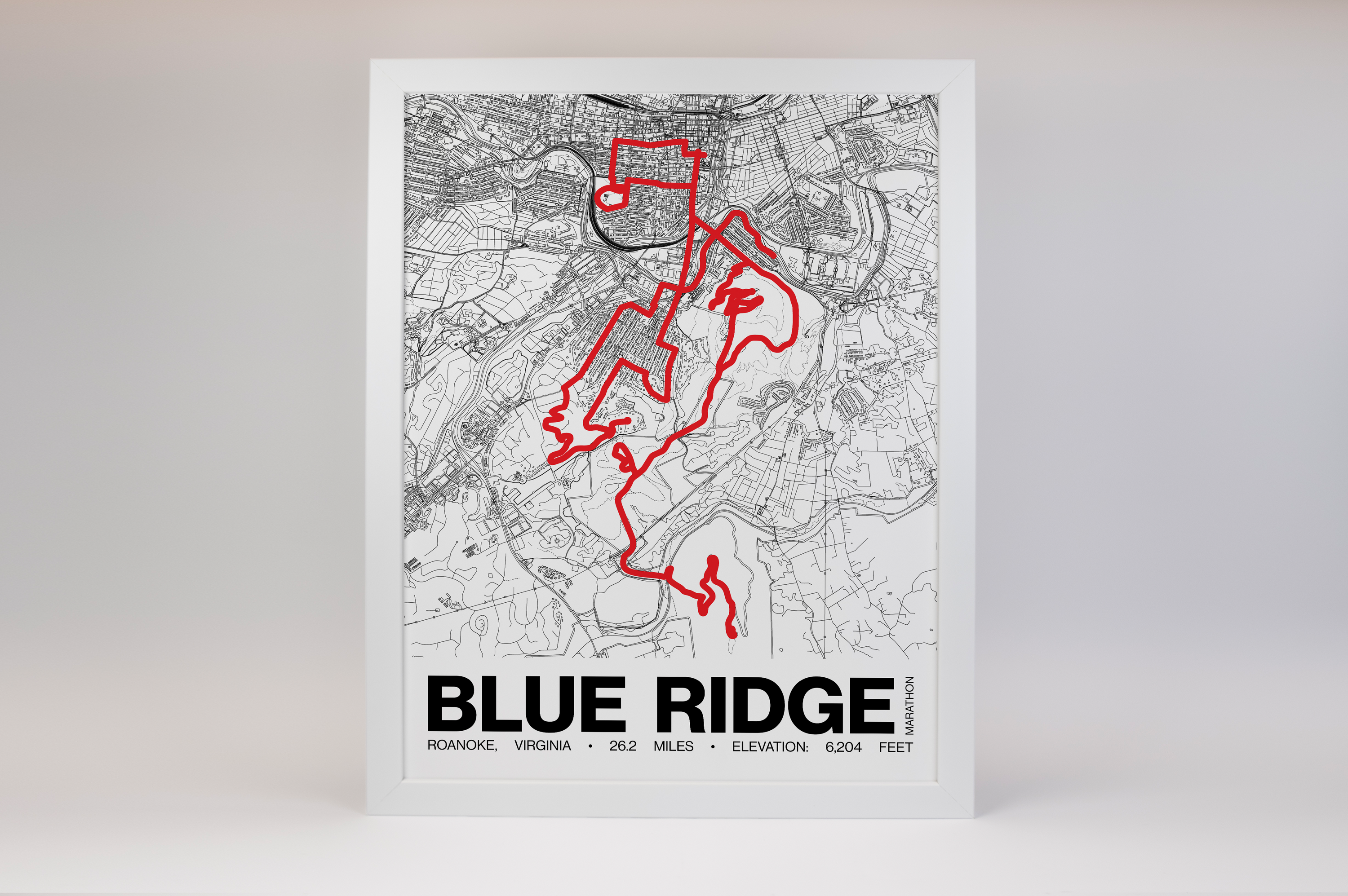 Blue Ridge Marathon Poster - Grid Style