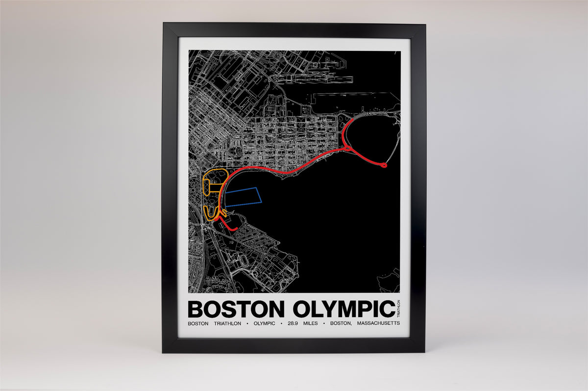 Boston Triathlon Olympic Poster - Grid Style