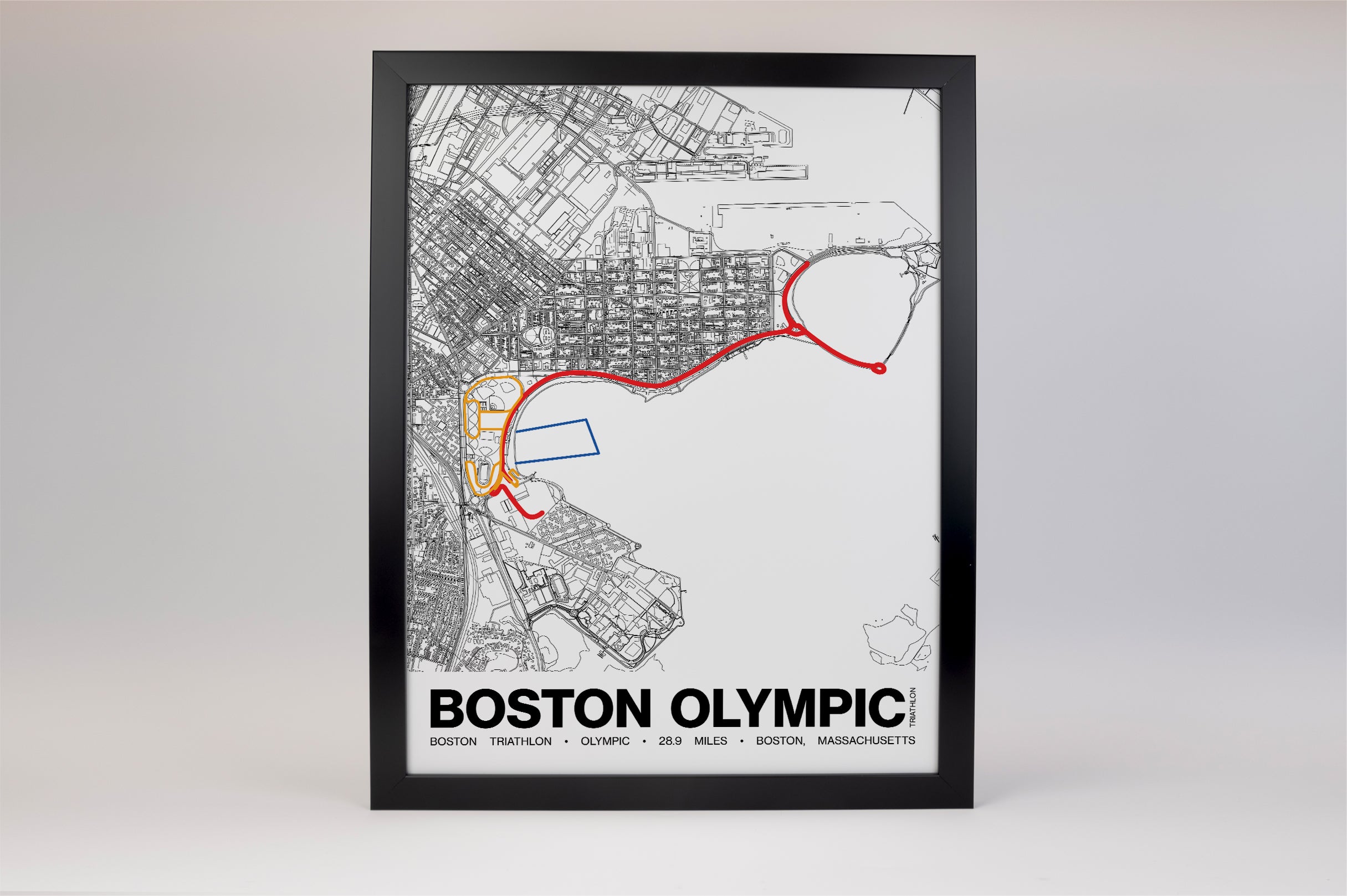 Boston Triathlon Olympic Poster - Grid Style