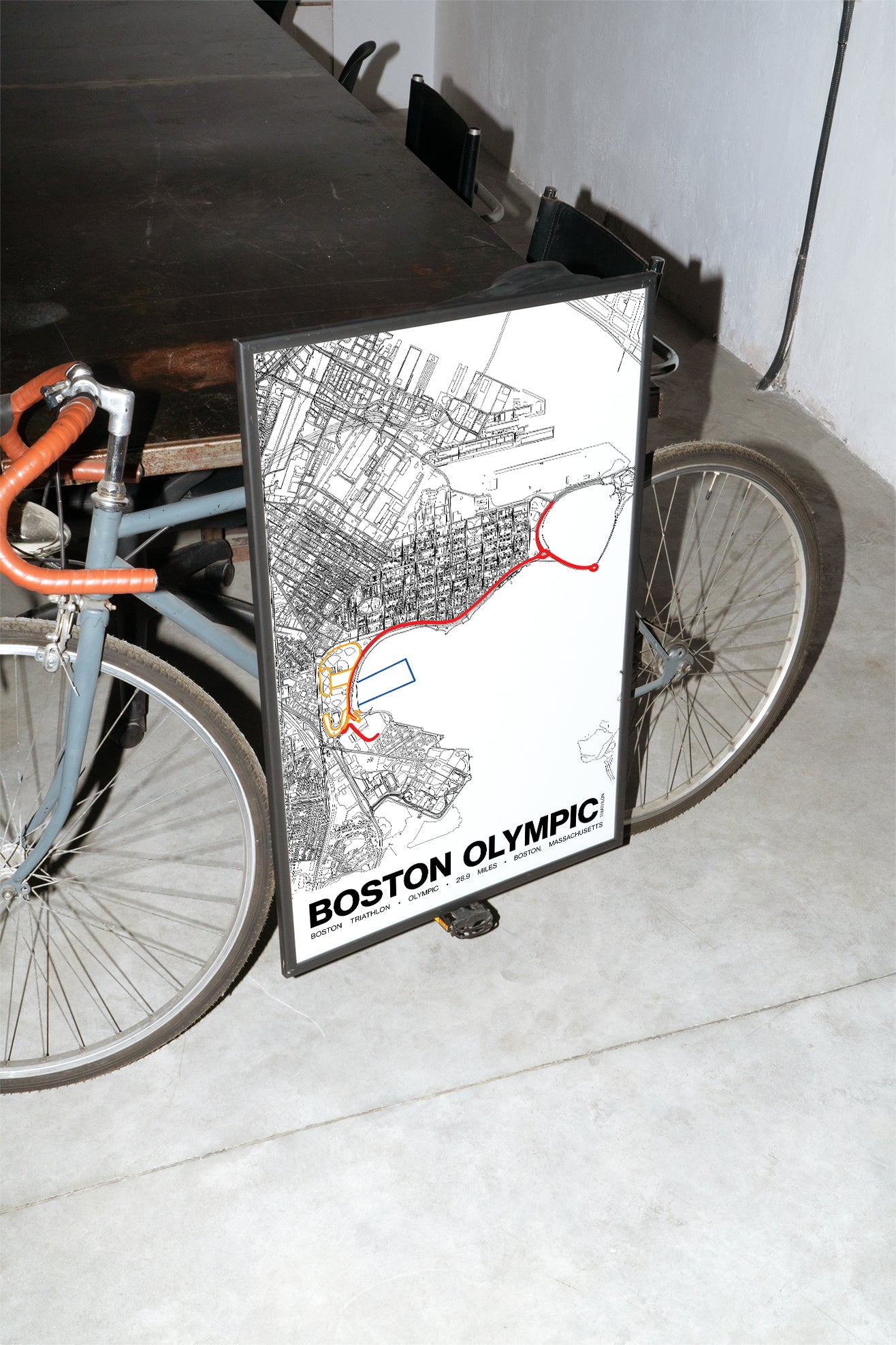 Boston Triathlon Olympic Poster - Grid Style