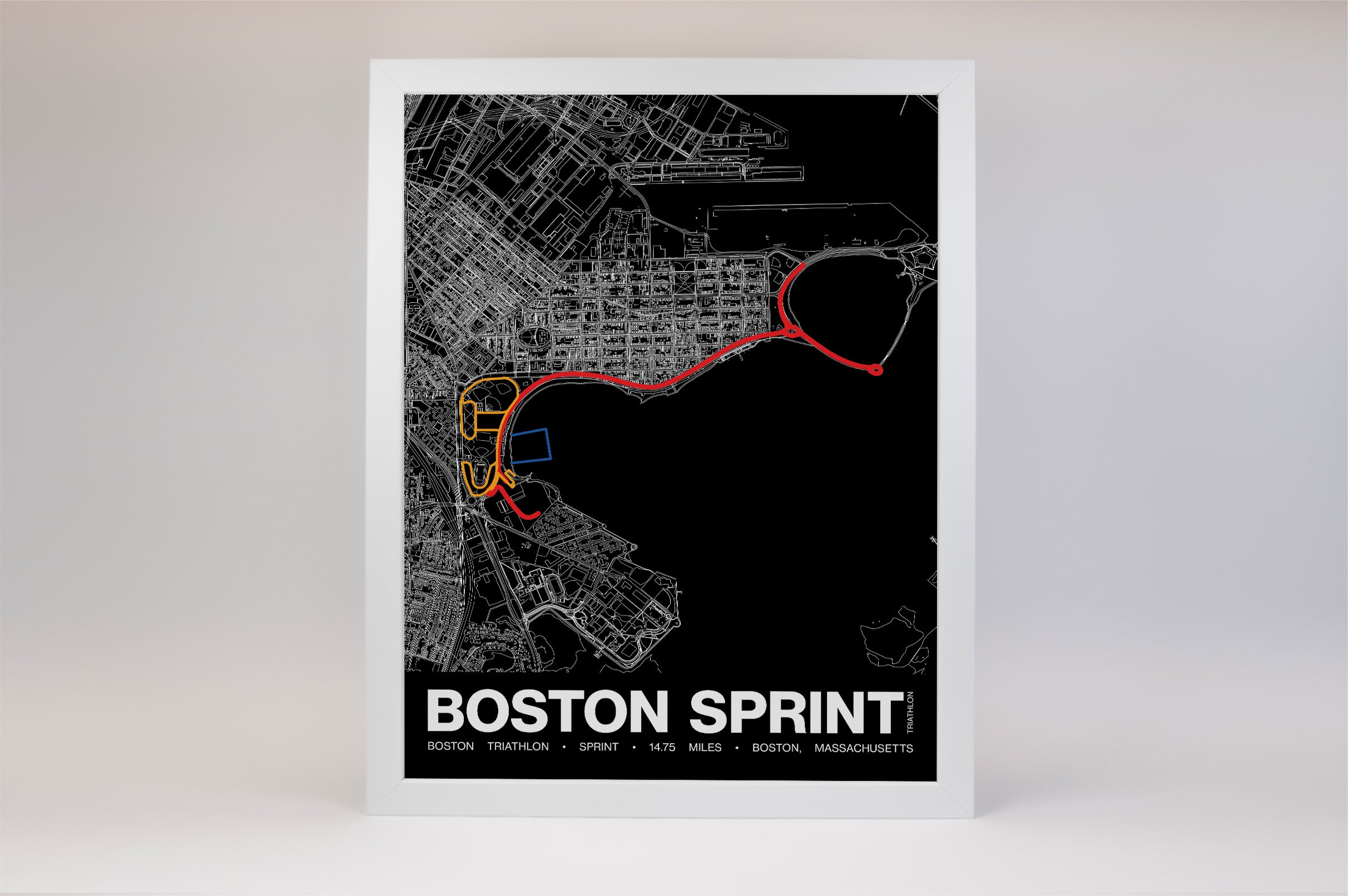 Boston Triathlon Sprint Poster - Grid Style