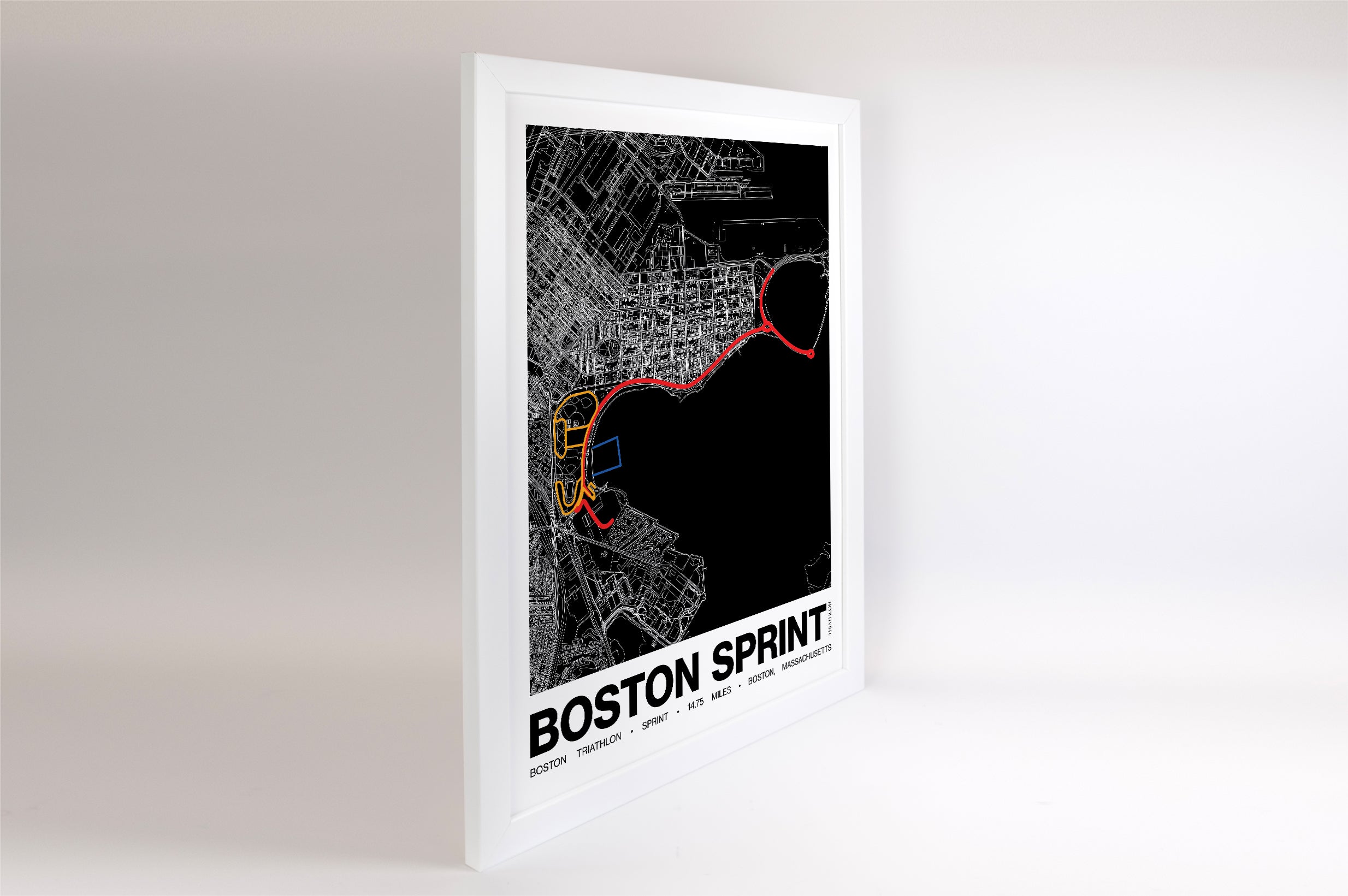 Boston Triathlon Sprint Poster - Grid Style