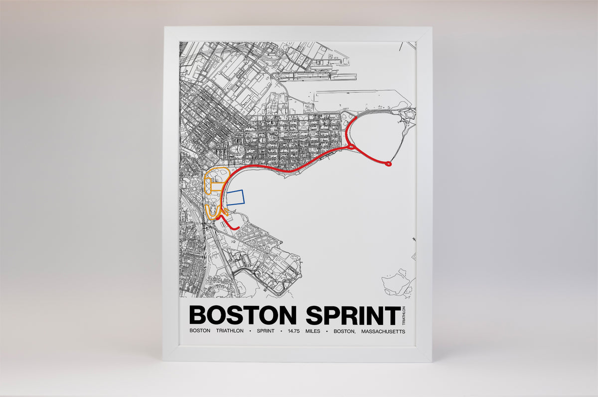 Boston Triathlon Sprint Poster - Grid Style