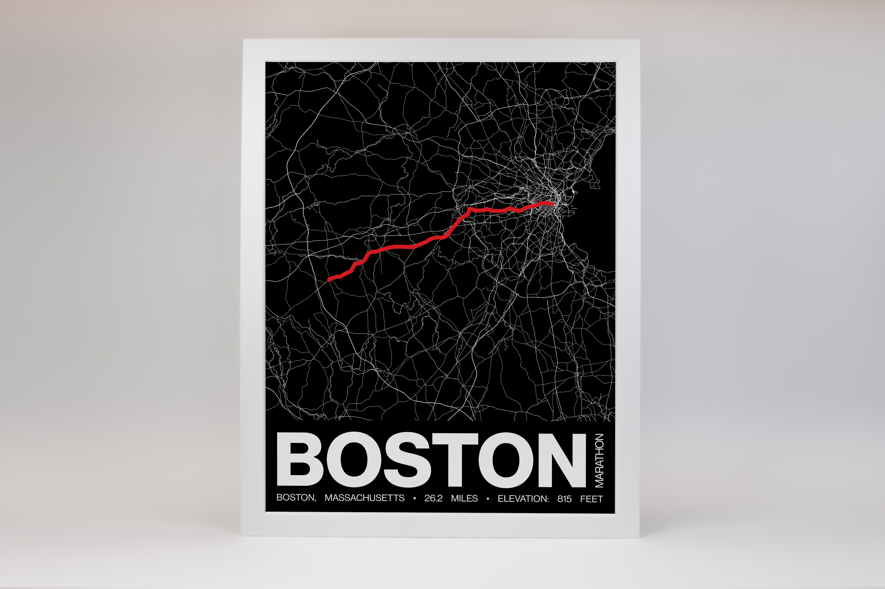 Boston Marathon Poster - Grid Style