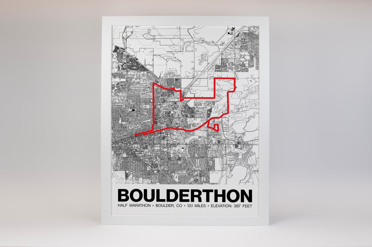 Boulderthon Half Marathon Poster - Grid Style