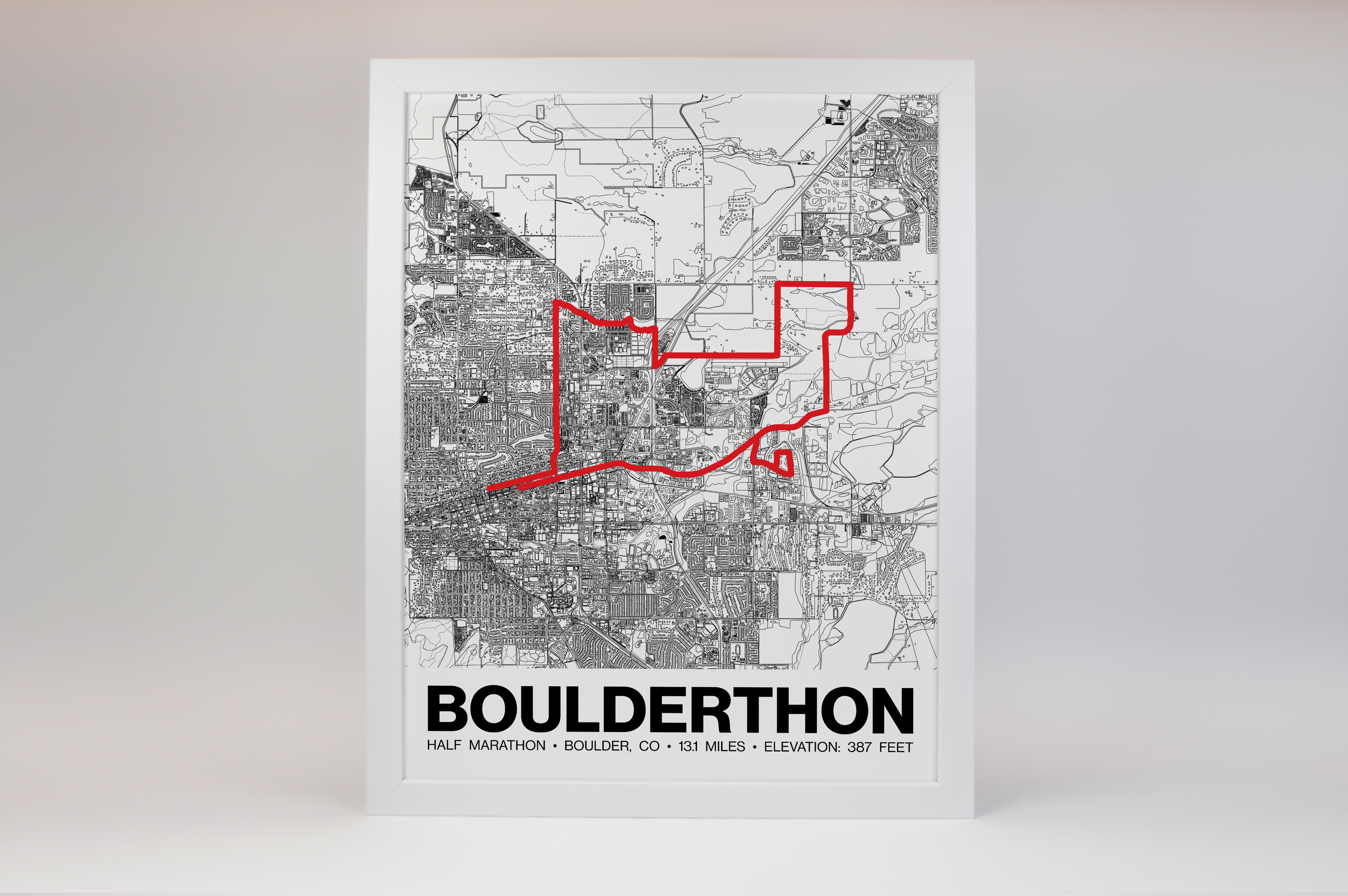 Boulderthon Half Marathon Poster - Grid Style