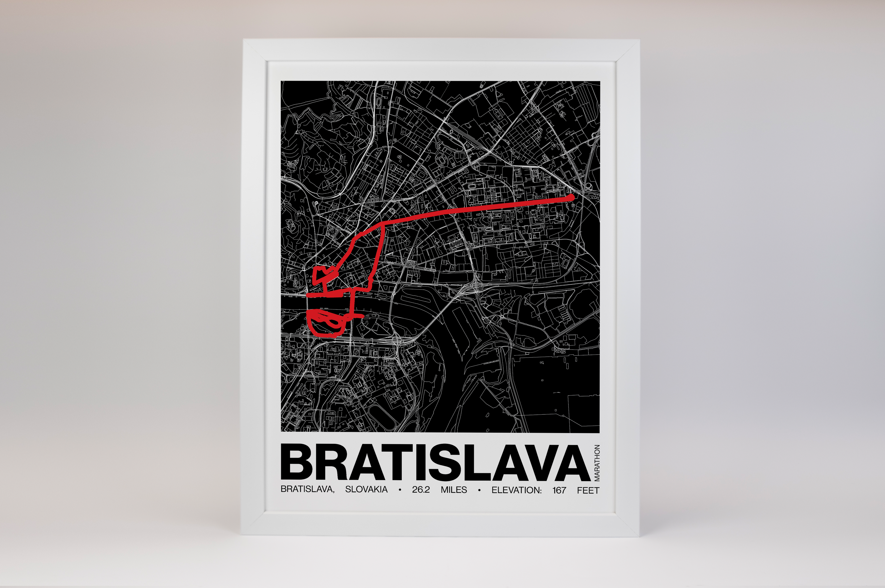 Bratislava Marathon Poster - Grid Style