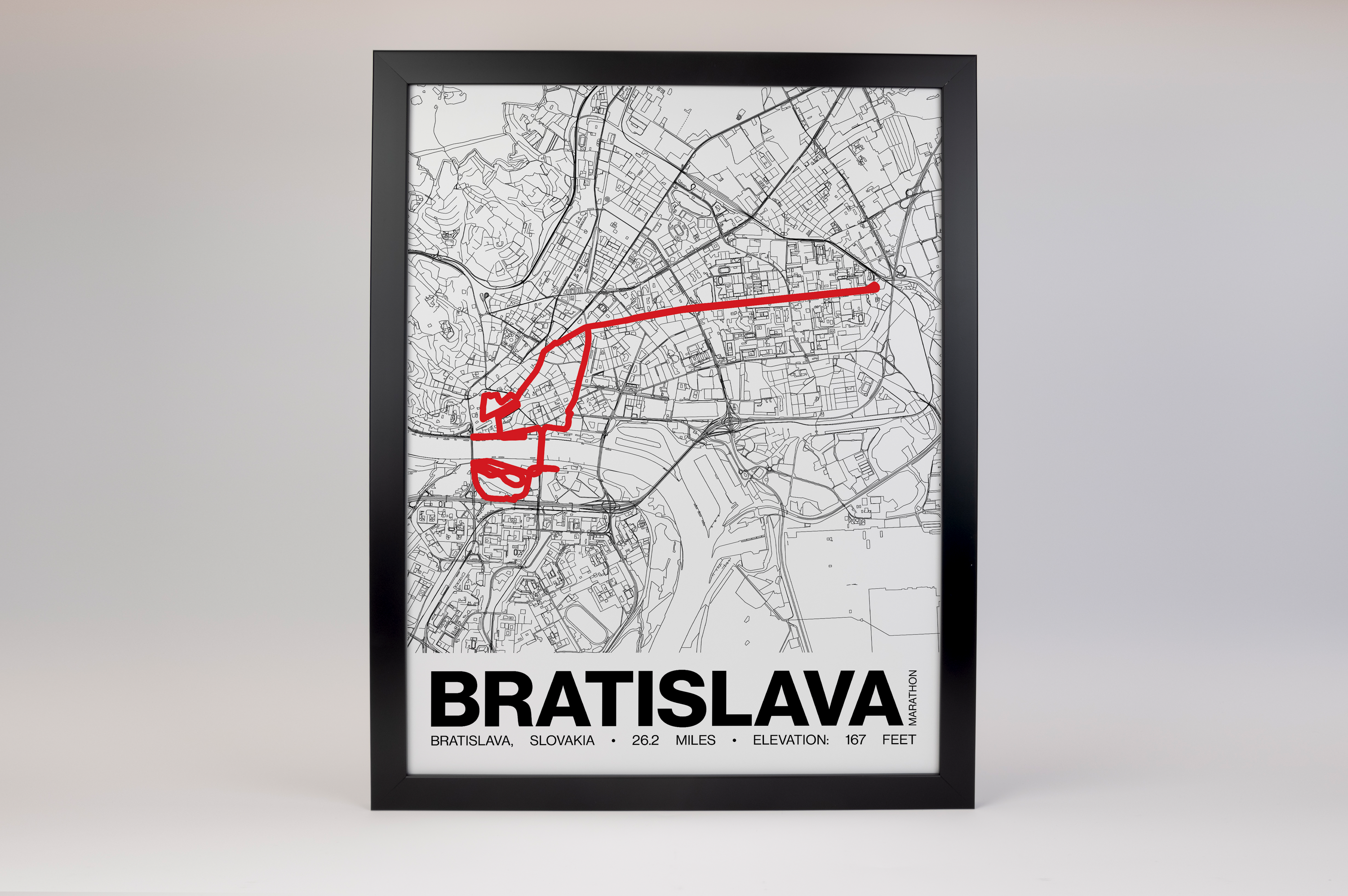 Bratislava Marathon Poster - Grid Style