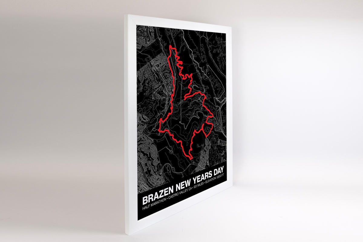 Brazen New Years Day Half Marathon Poster - Grid Style
