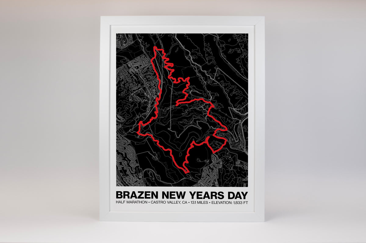 Brazen New Years Day Half Marathon Poster - Grid Style