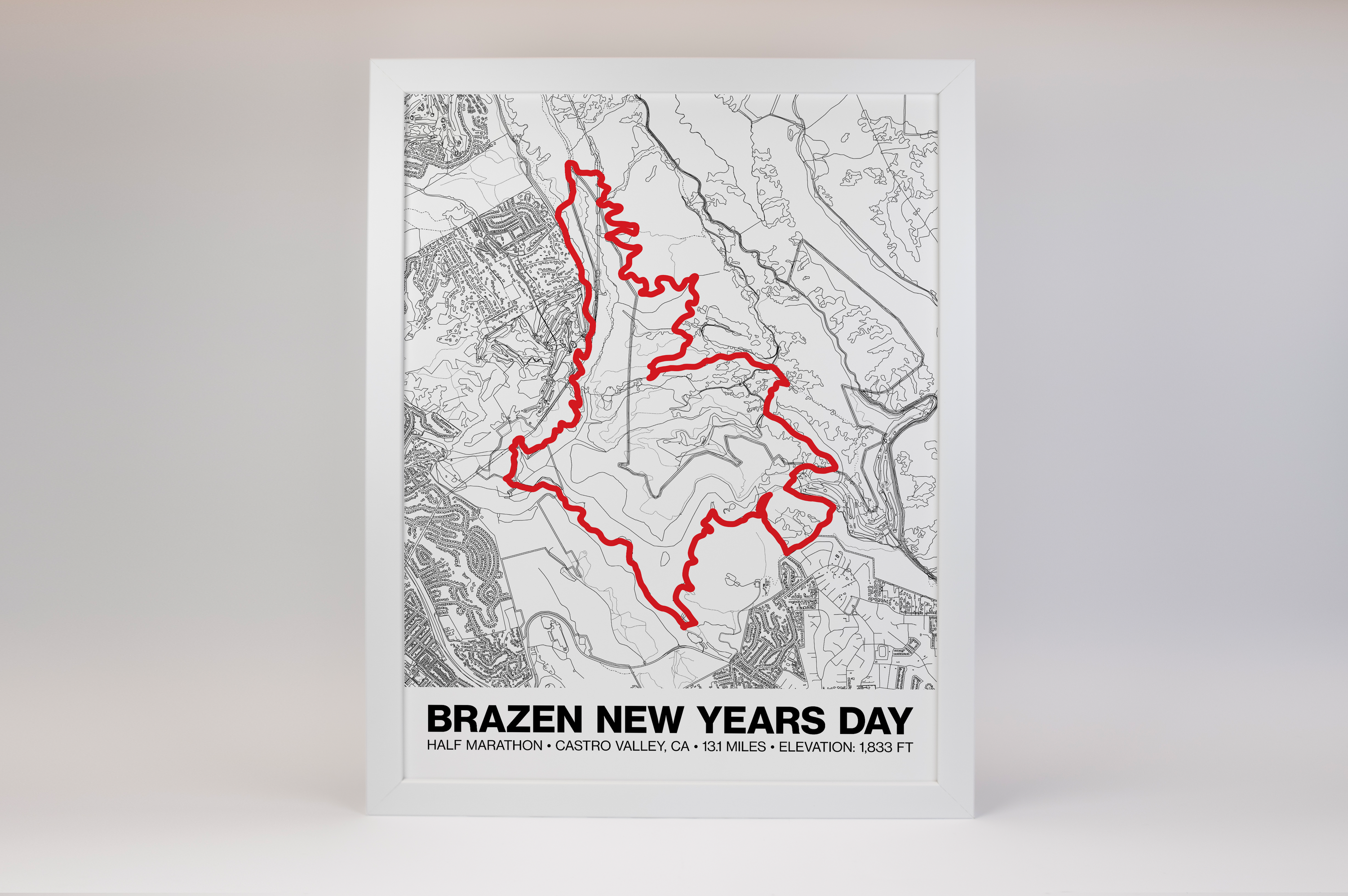 Brazen New Years Day Half Marathon Poster - Grid Style