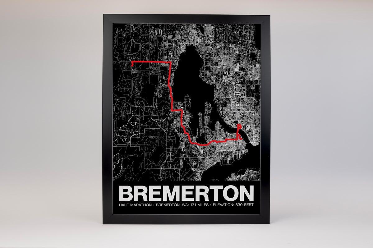Bremerton Half Marathon Poster - Grid Style