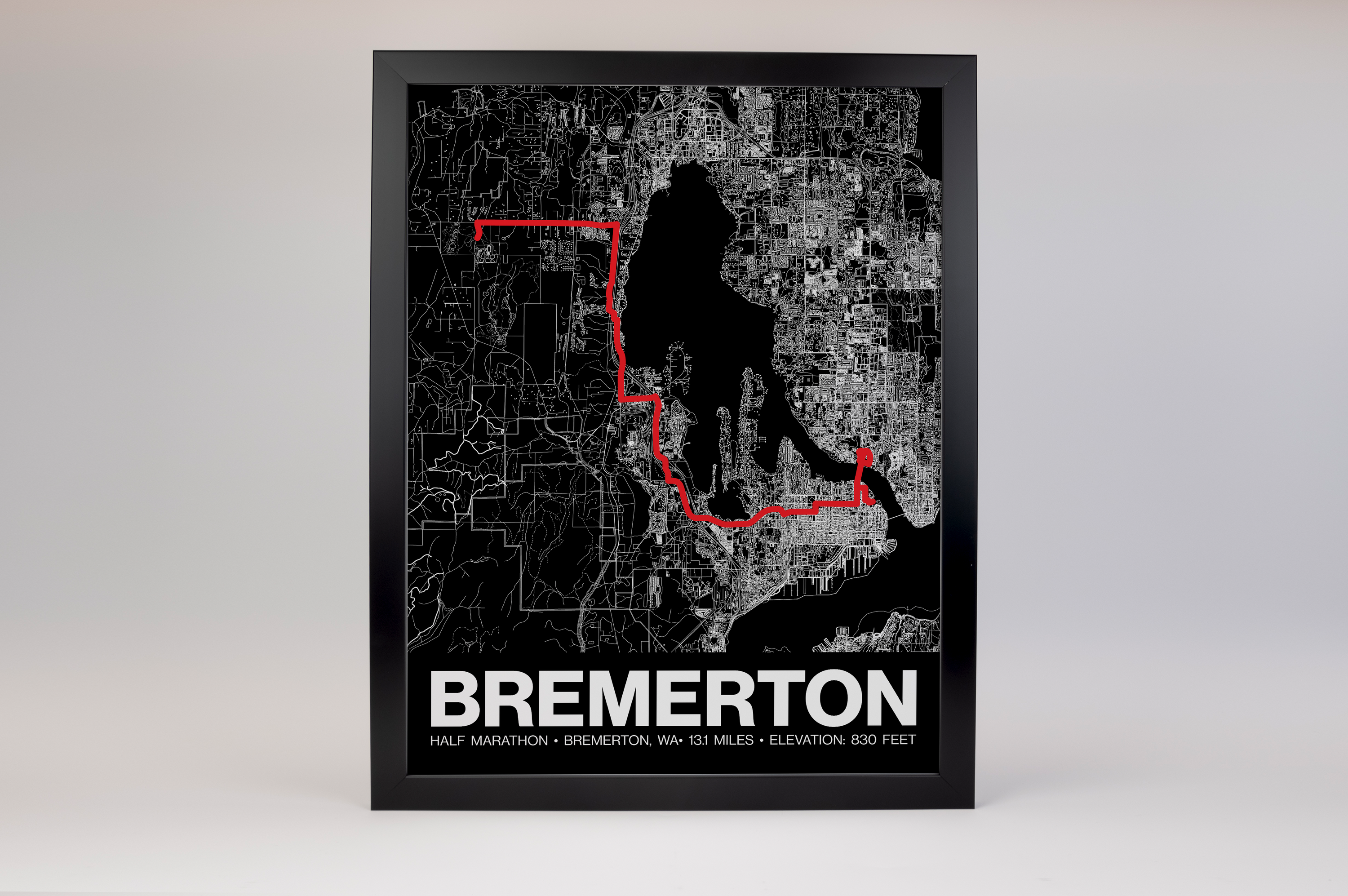 Bremerton Half Marathon Poster - Grid Style