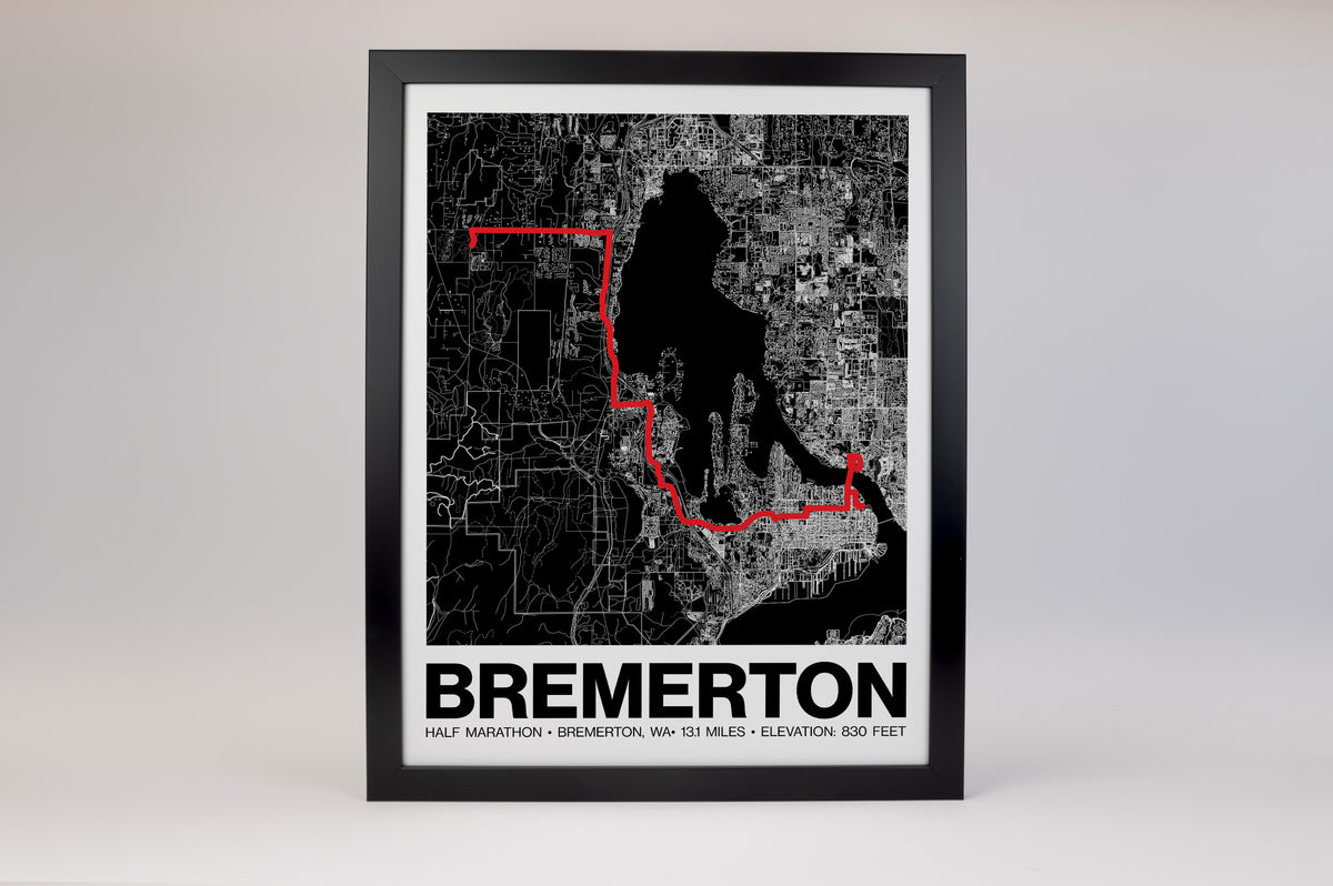 Bremerton Half Marathon Poster - Grid Style