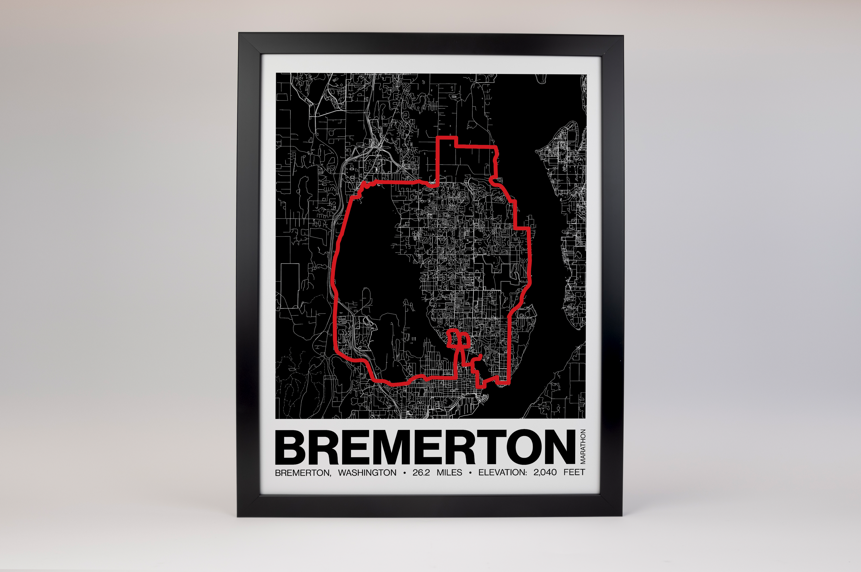 Bremerton Marathon Poster - Grid Style