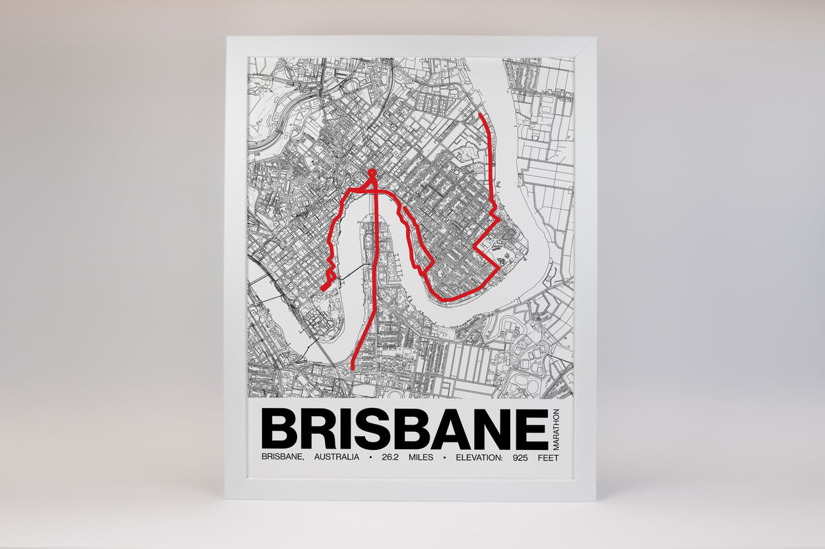 Brisbane Marathon Poster - Grid Style