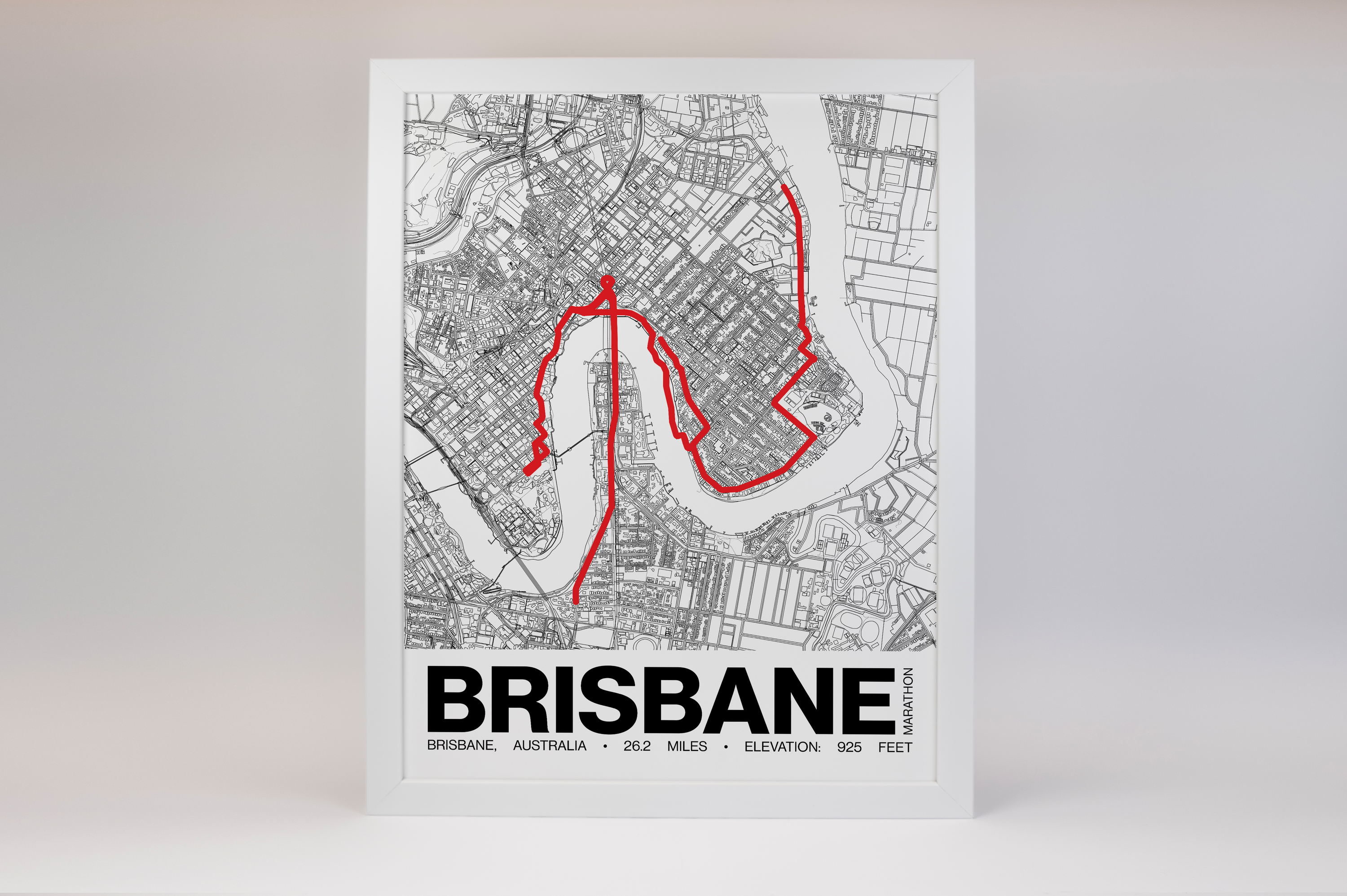 Brisbane Marathon Poster - Grid Style