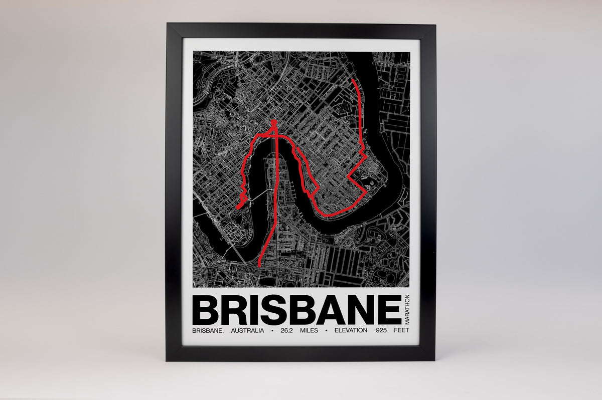 Brisbane Marathon Poster - Grid Style