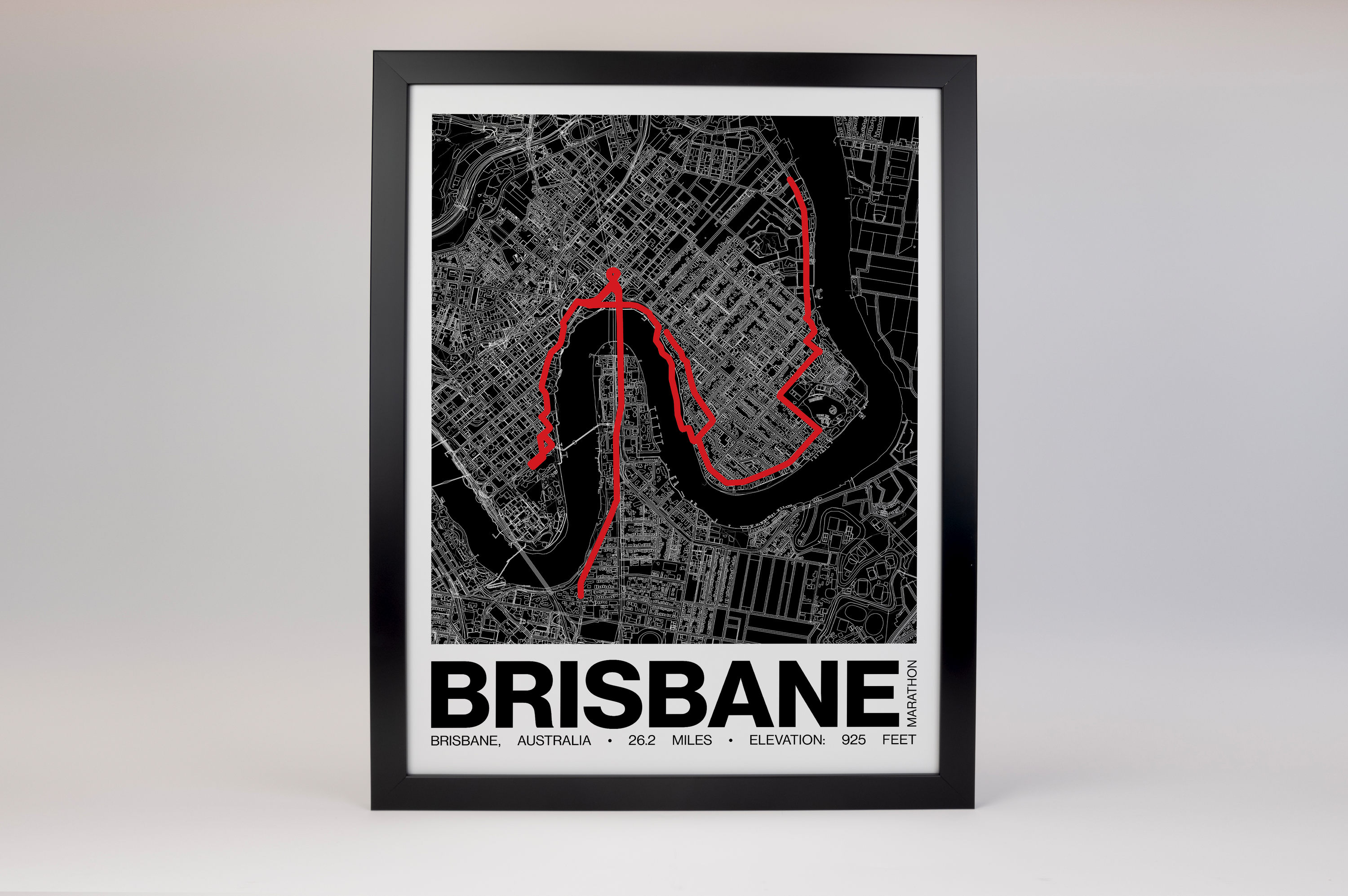 Brisbane Marathon Poster - Grid Style