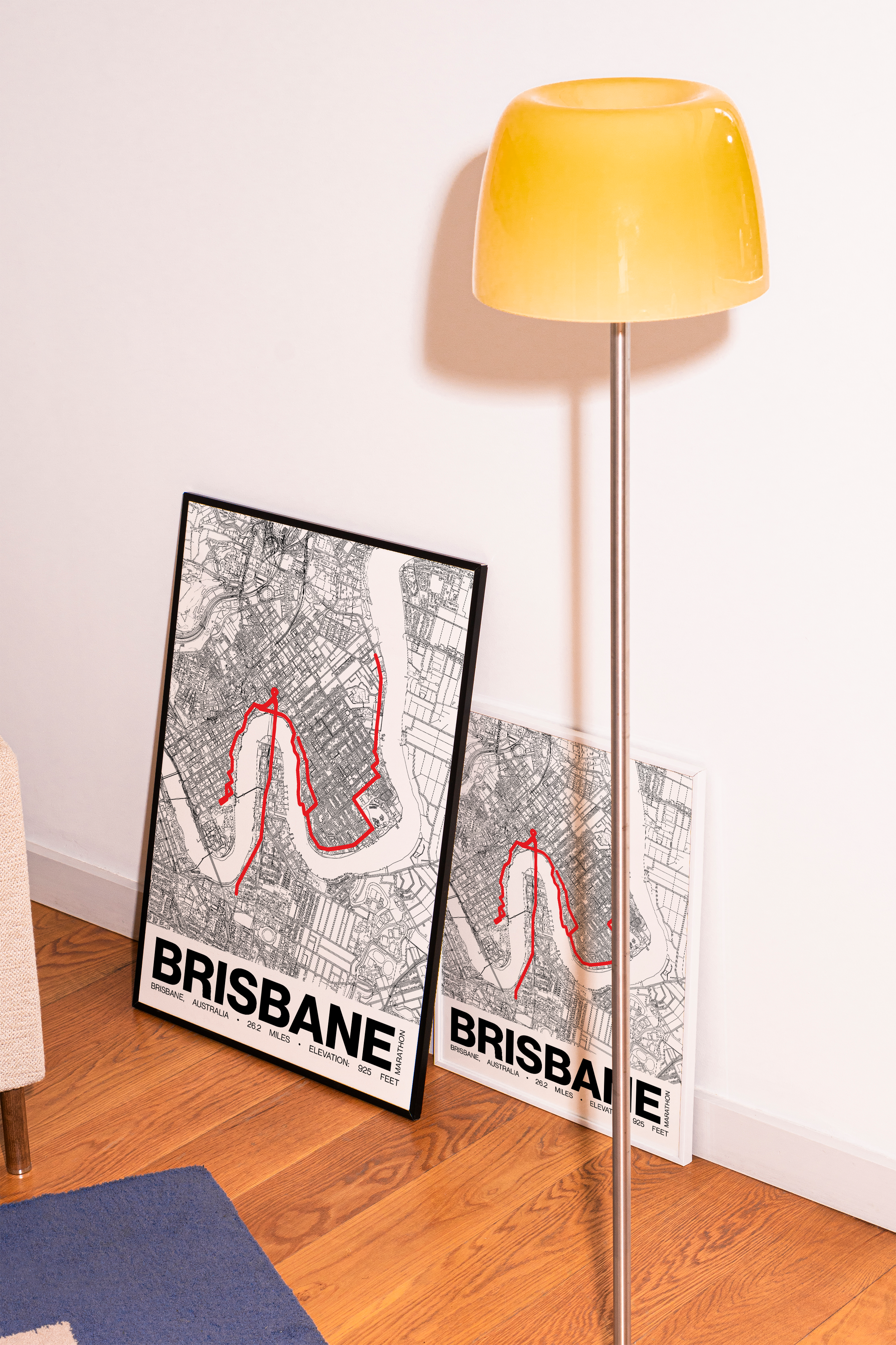Brisbane Marathon Poster - Grid Style