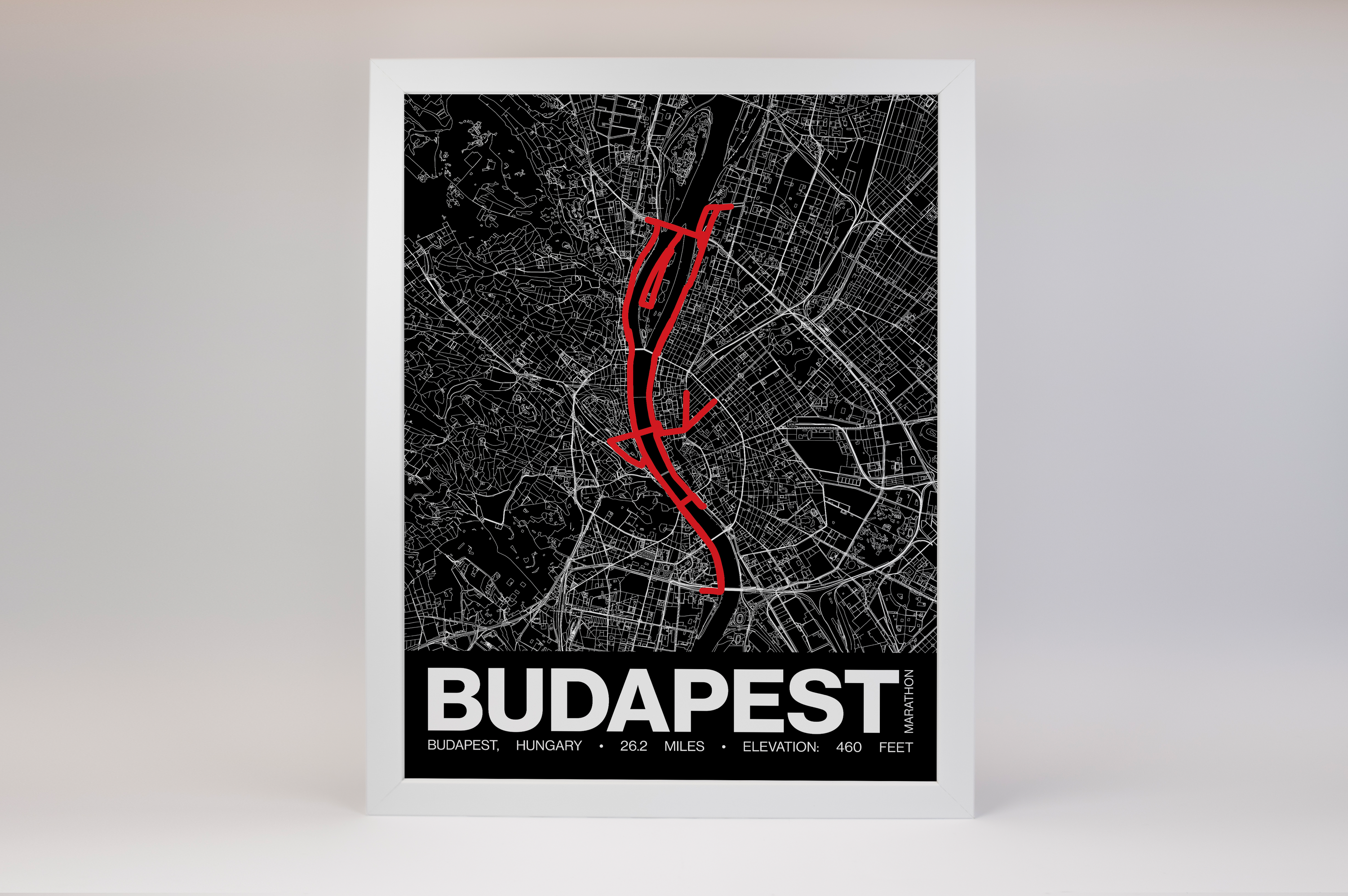 Budapest Marathon Poster - Grid Style