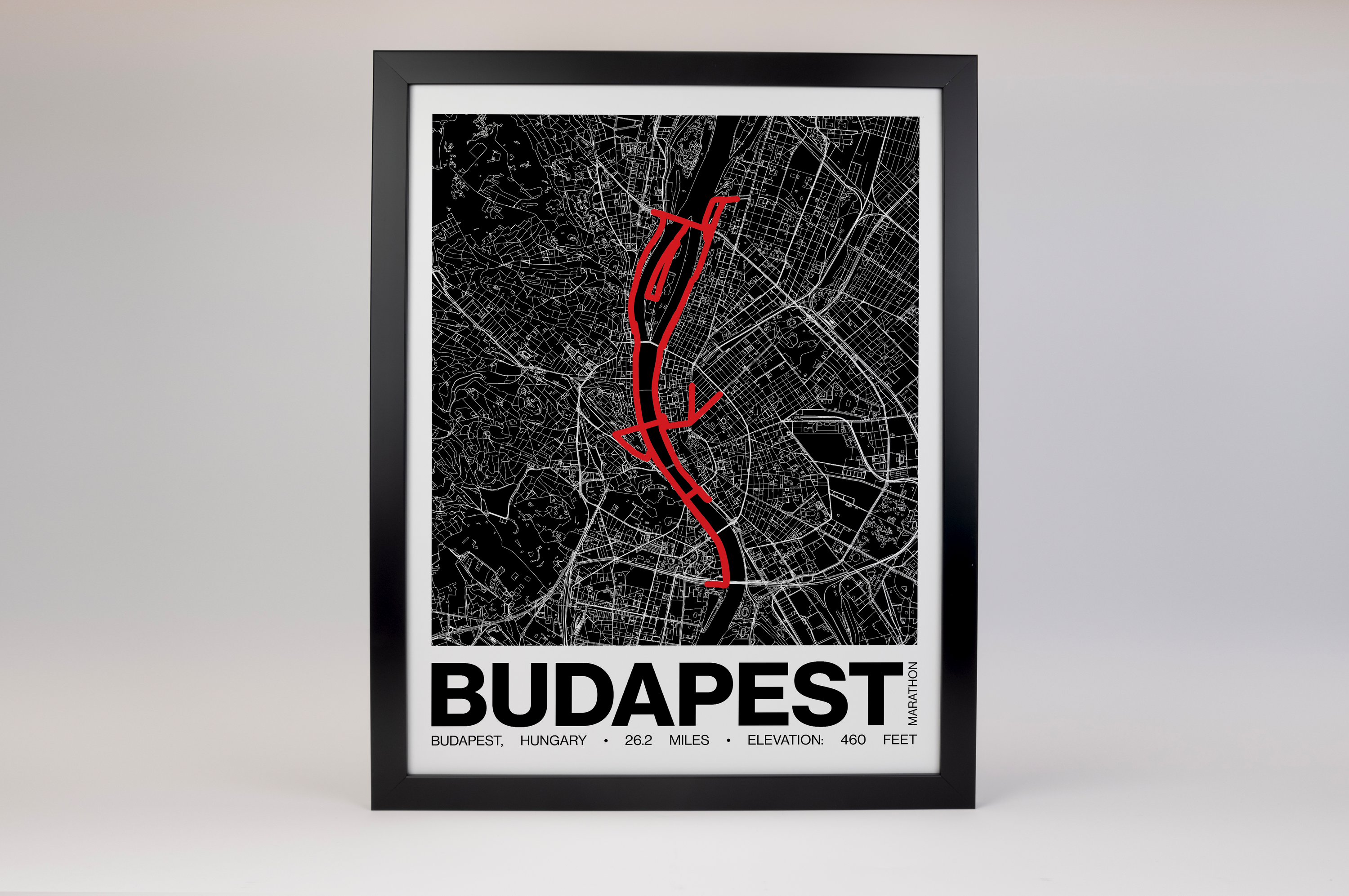 Budapest Marathon Poster - Grid Style