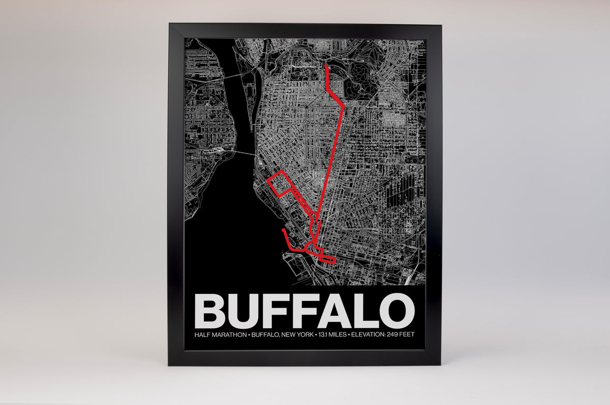 Buffalo Half Marathon Poster - Grid Style