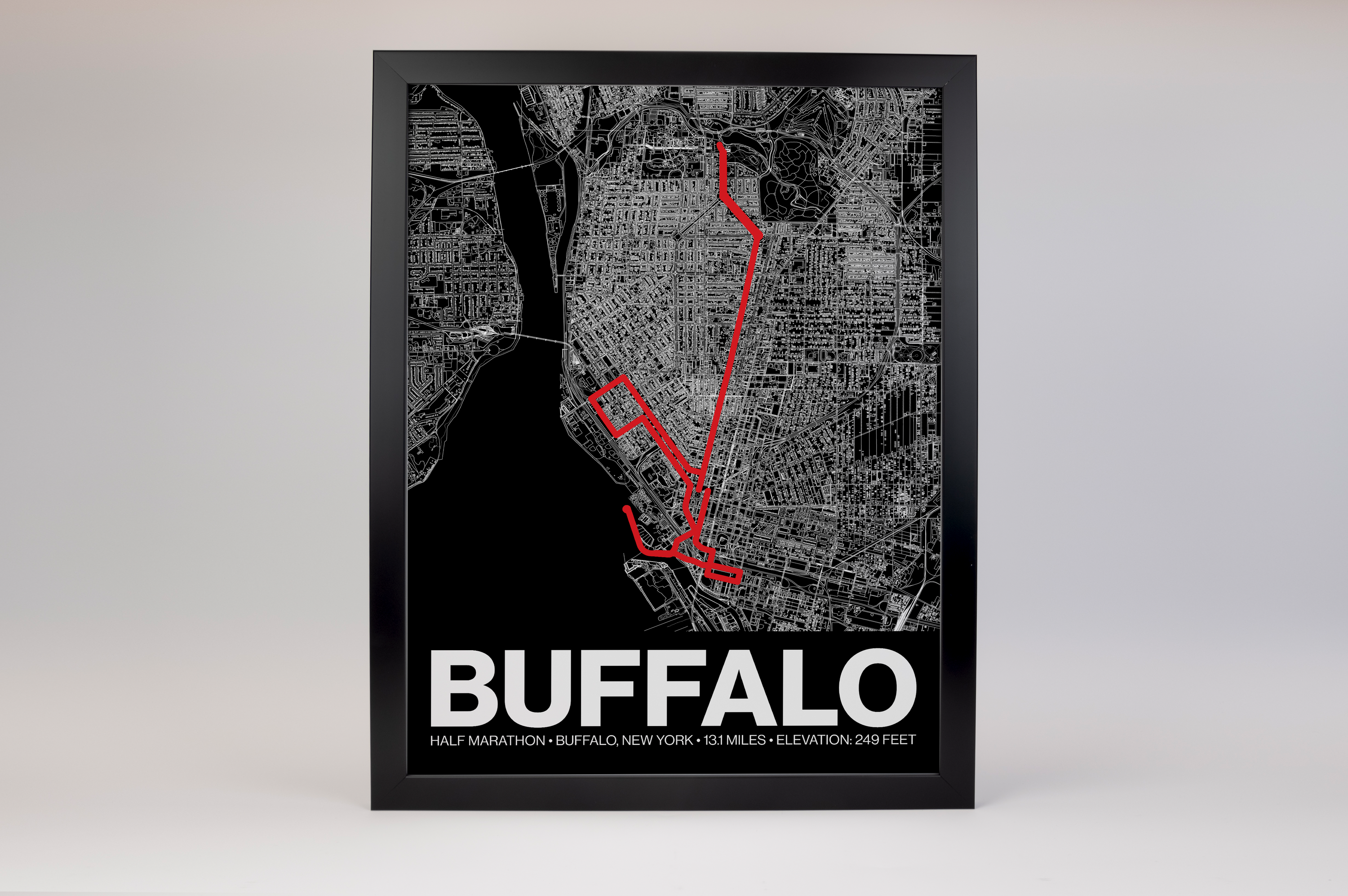 Buffalo Half Marathon Poster - Grid Style