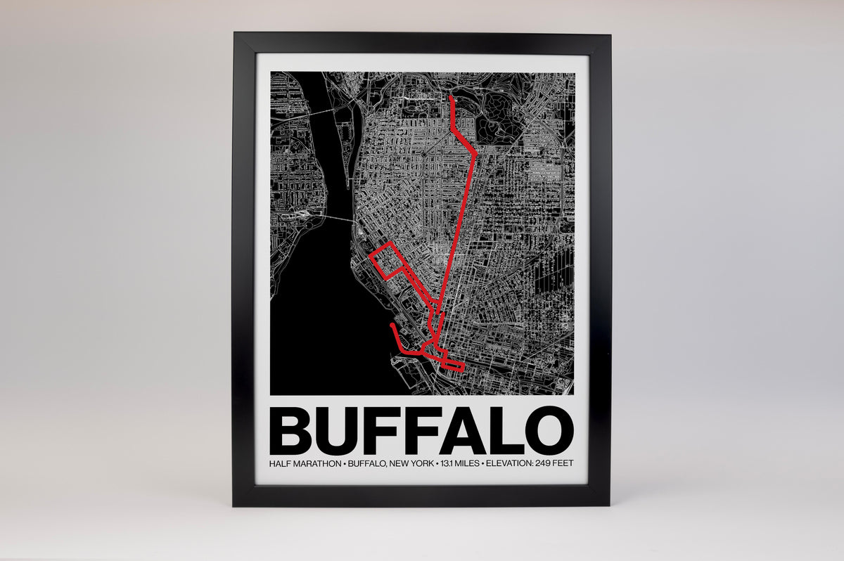 Buffalo Half Marathon Poster - Grid Style