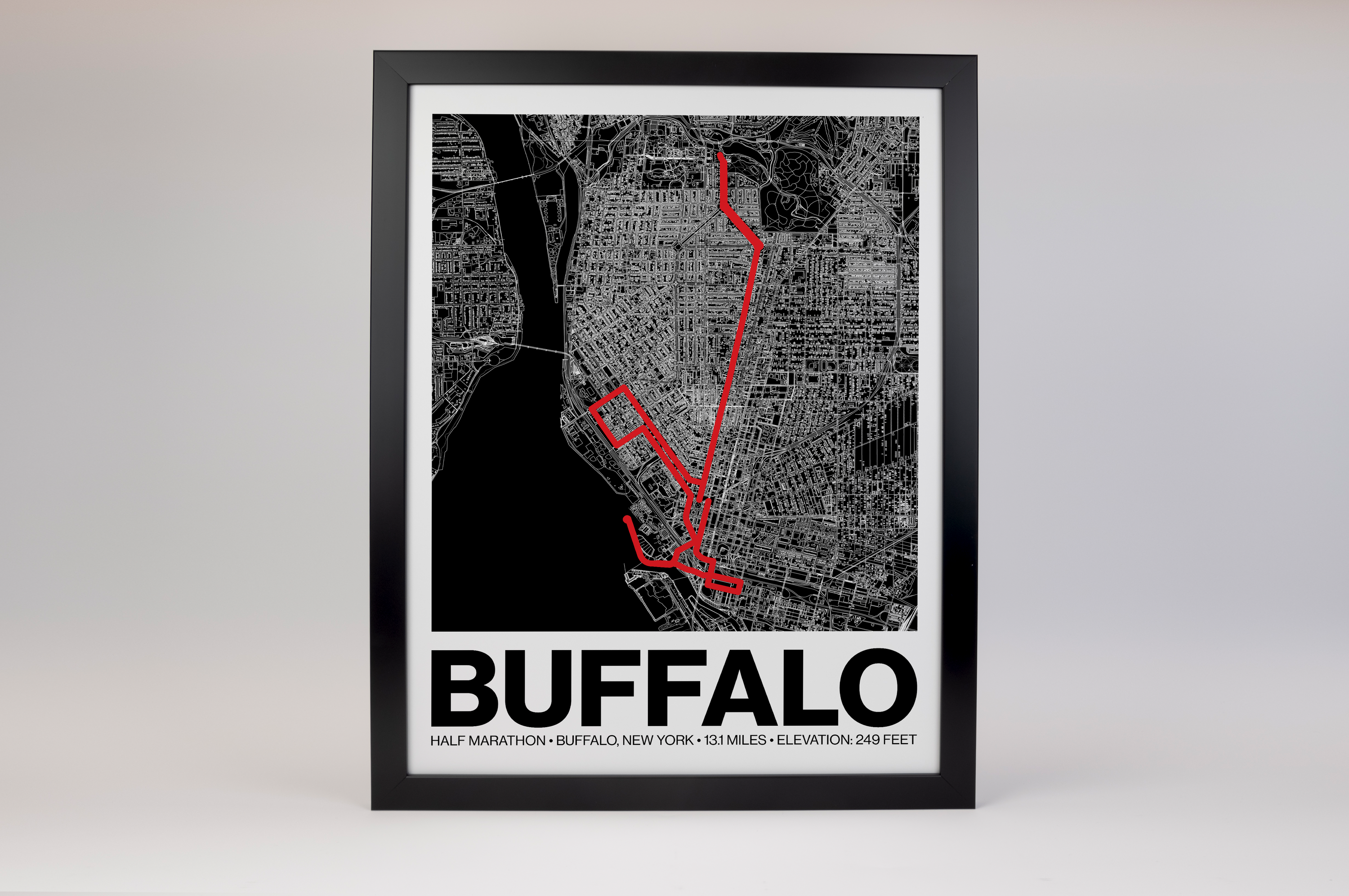 Buffalo Half Marathon Poster - Grid Style