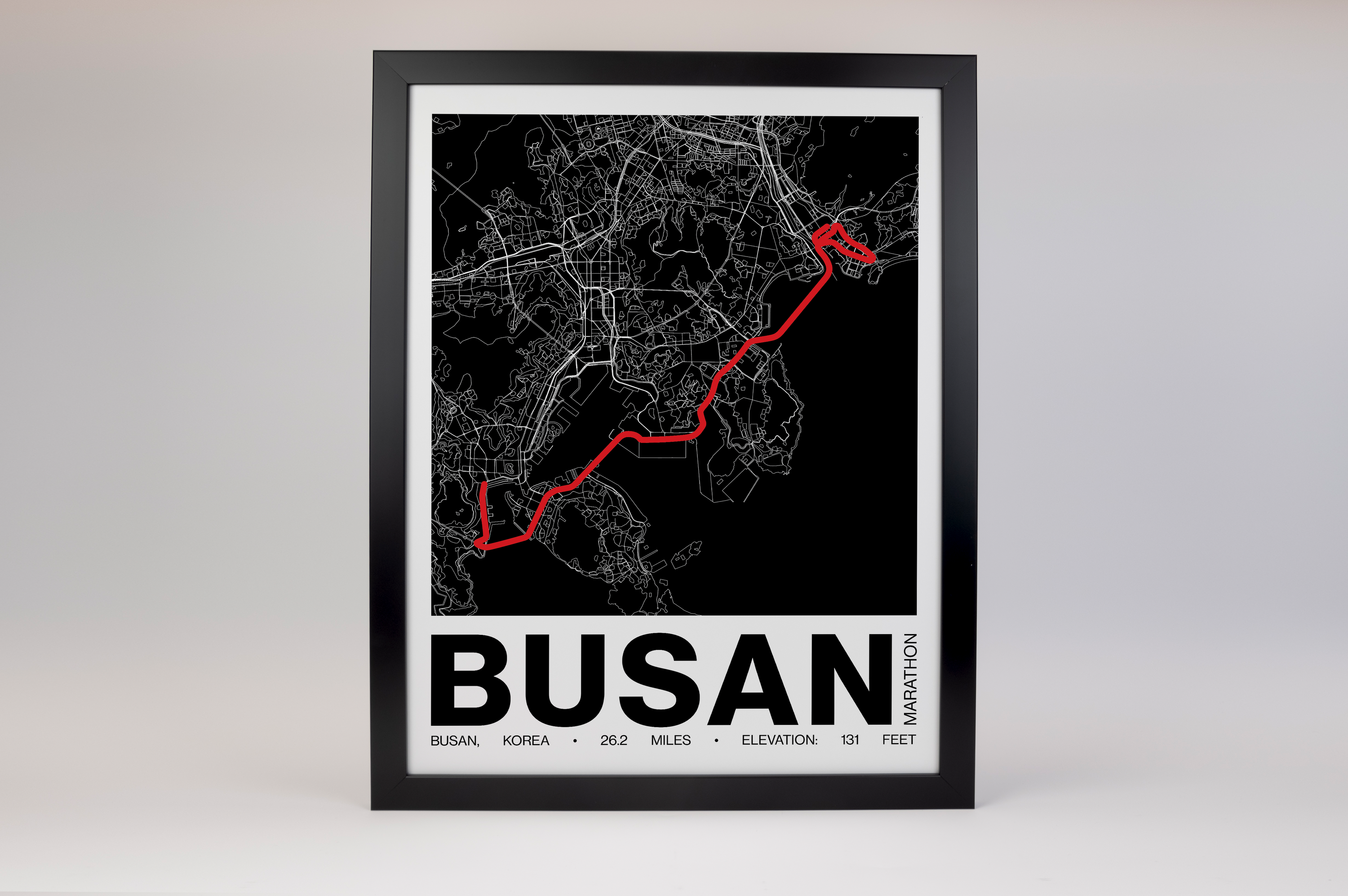 Busan Marathon Poster - Grid Style