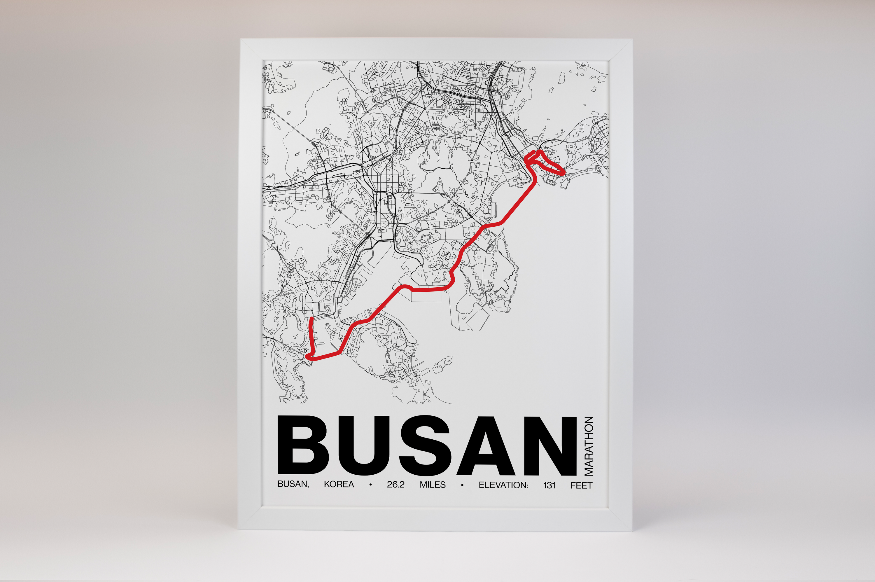 Busan Marathon Poster - Grid Style