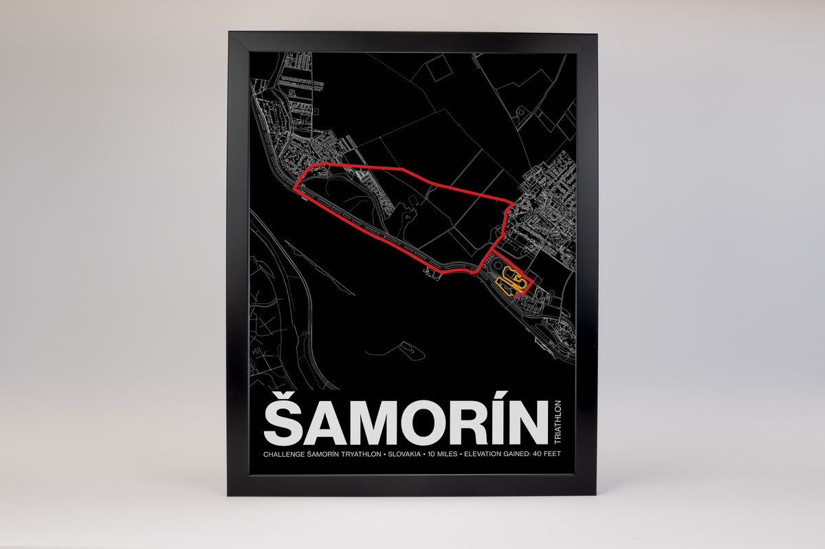 CHALLENGE ŠAMORÍN Tryathlon Distance Poster - Grid Style