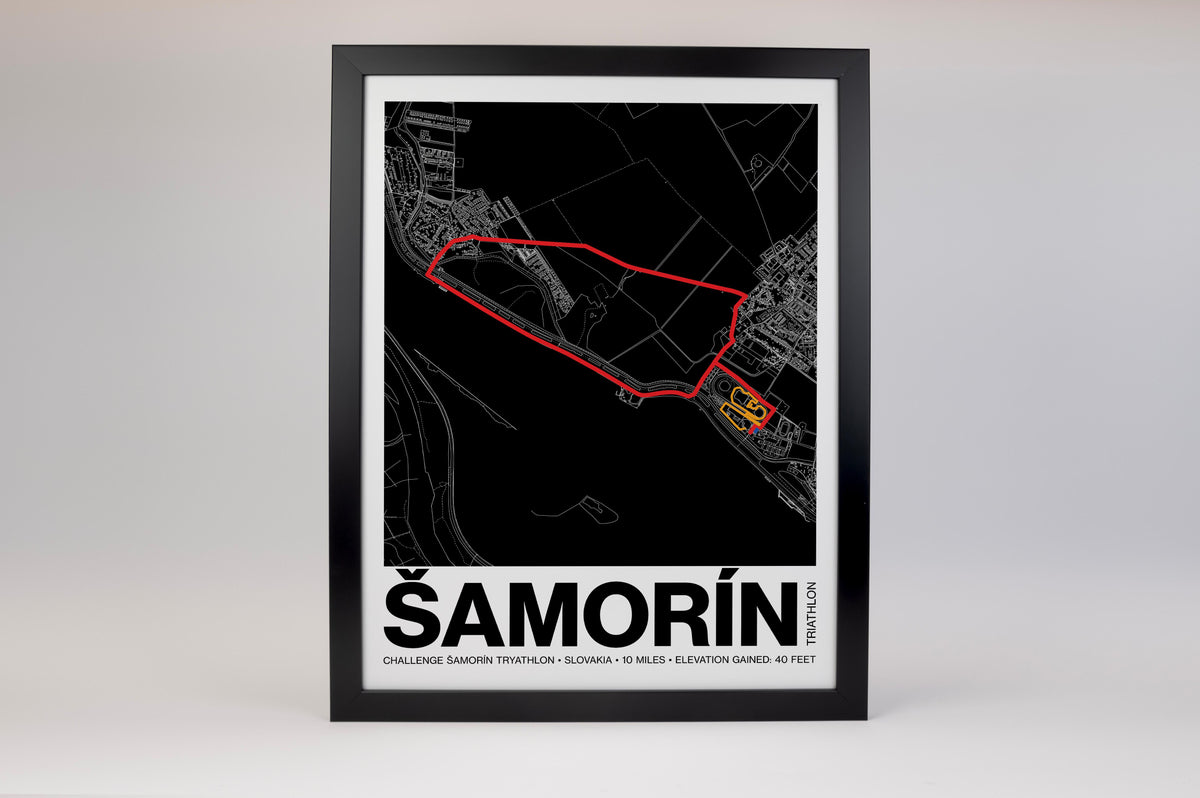 CHALLENGE ŠAMORÍN Tryathlon Distance Poster - Grid Style