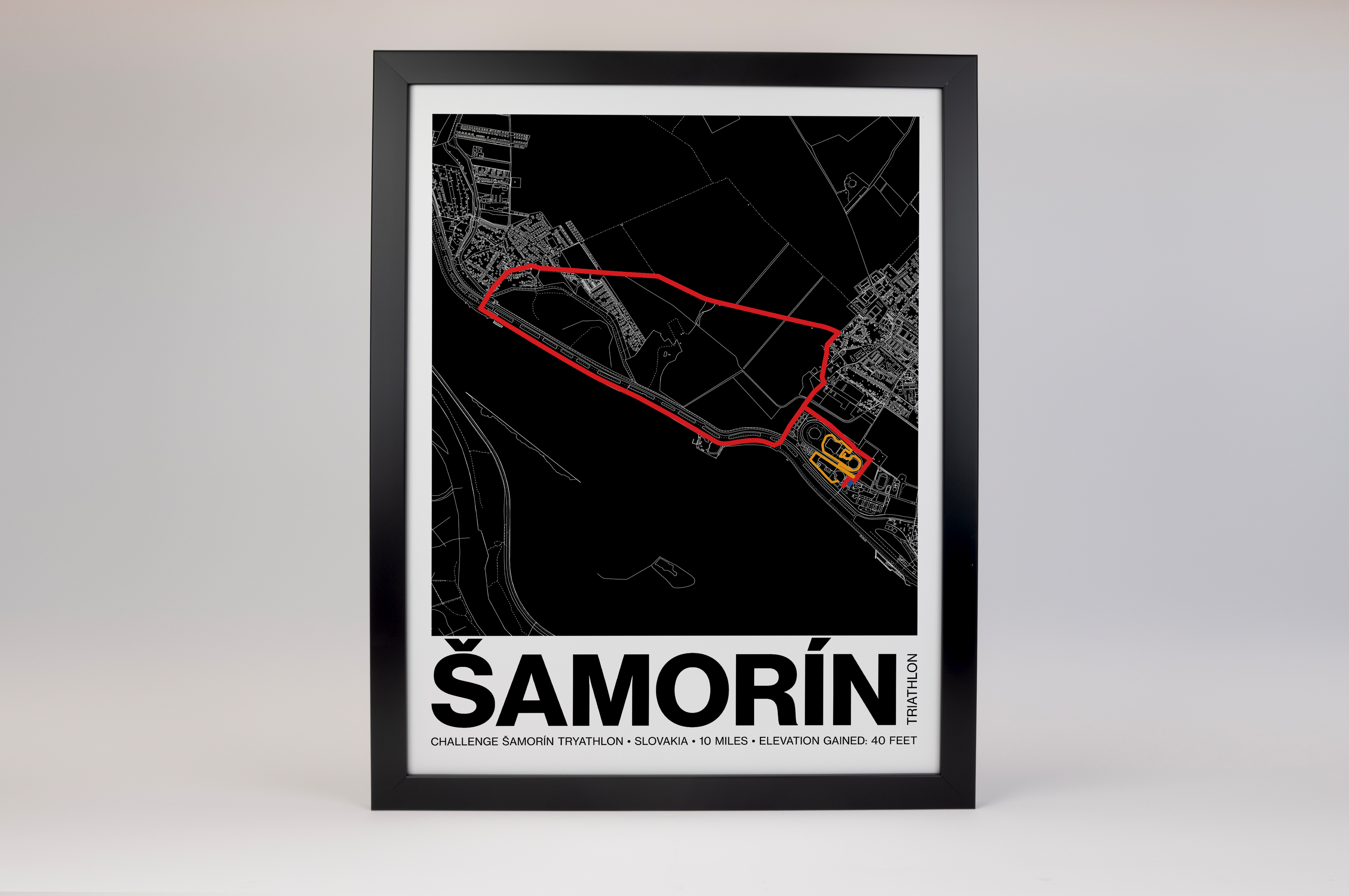 CHALLENGE ŠAMORÍN Tryathlon Distance Poster - Grid Style