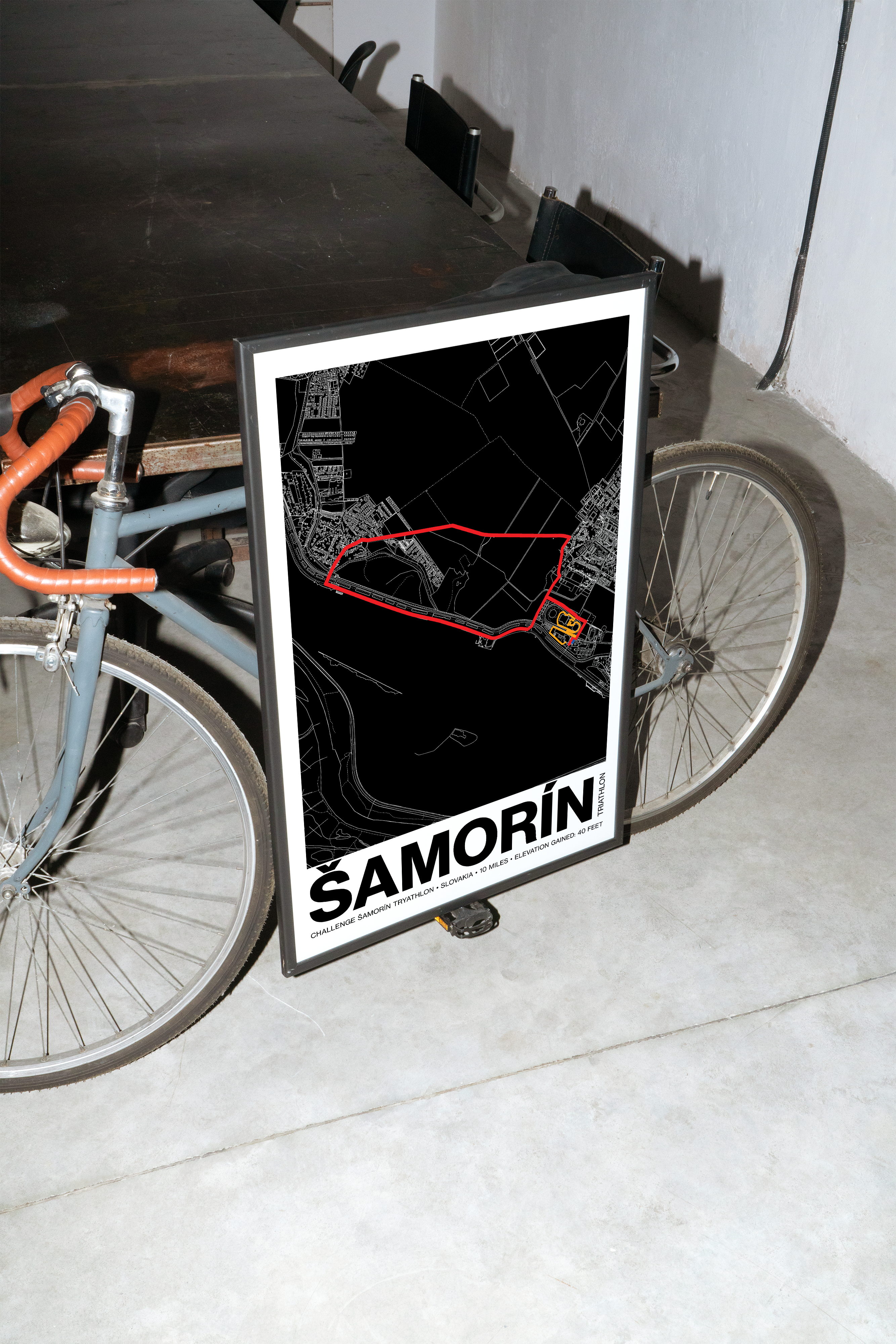 CHALLENGE ŠAMORÍN Tryathlon Distance Poster - Grid Style