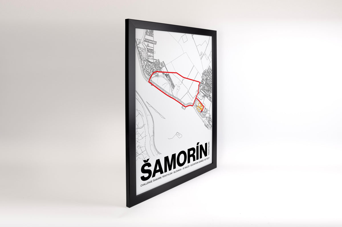CHALLENGE ŠAMORÍN Tryathlon Distance Poster - Grid Style