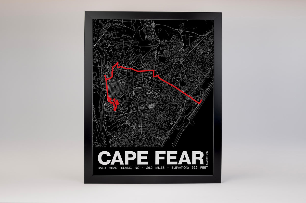 Cape Fear Wilmington Marathon Poster - Grid Style