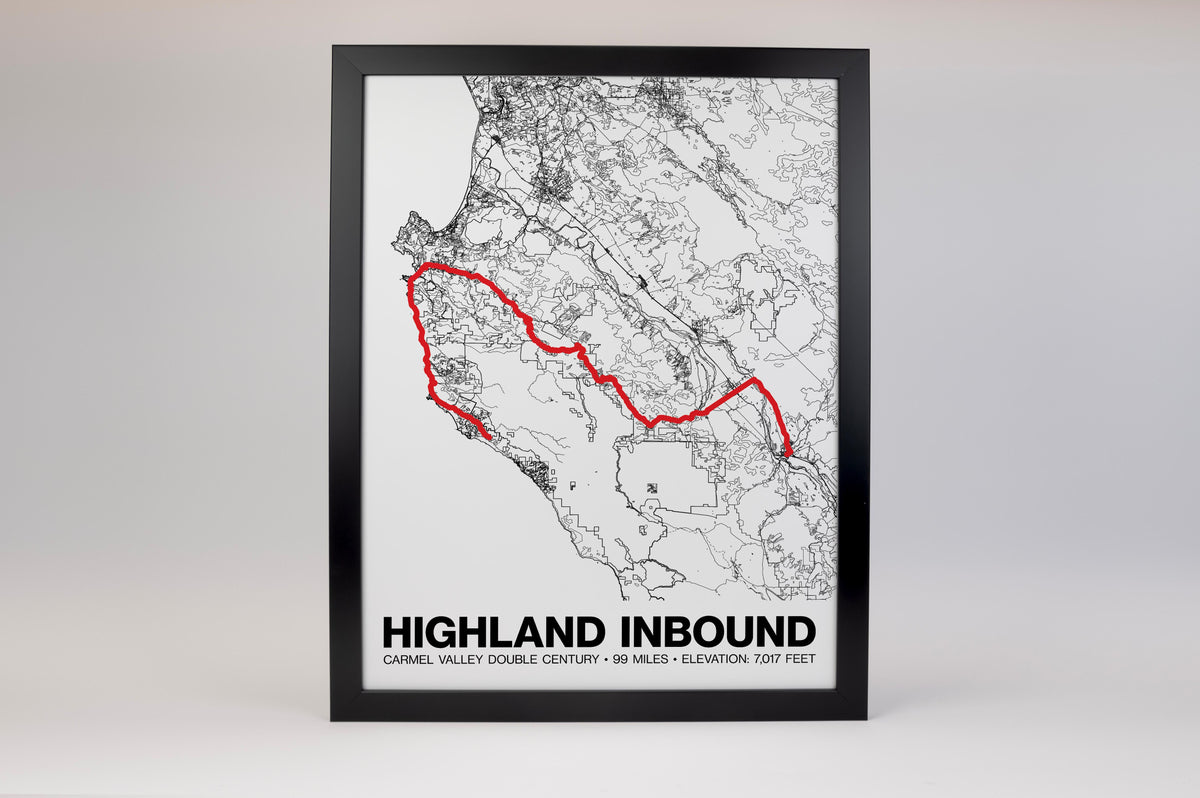 Carmel Valley Double Century Highland Inbound Poster -  Grid Style